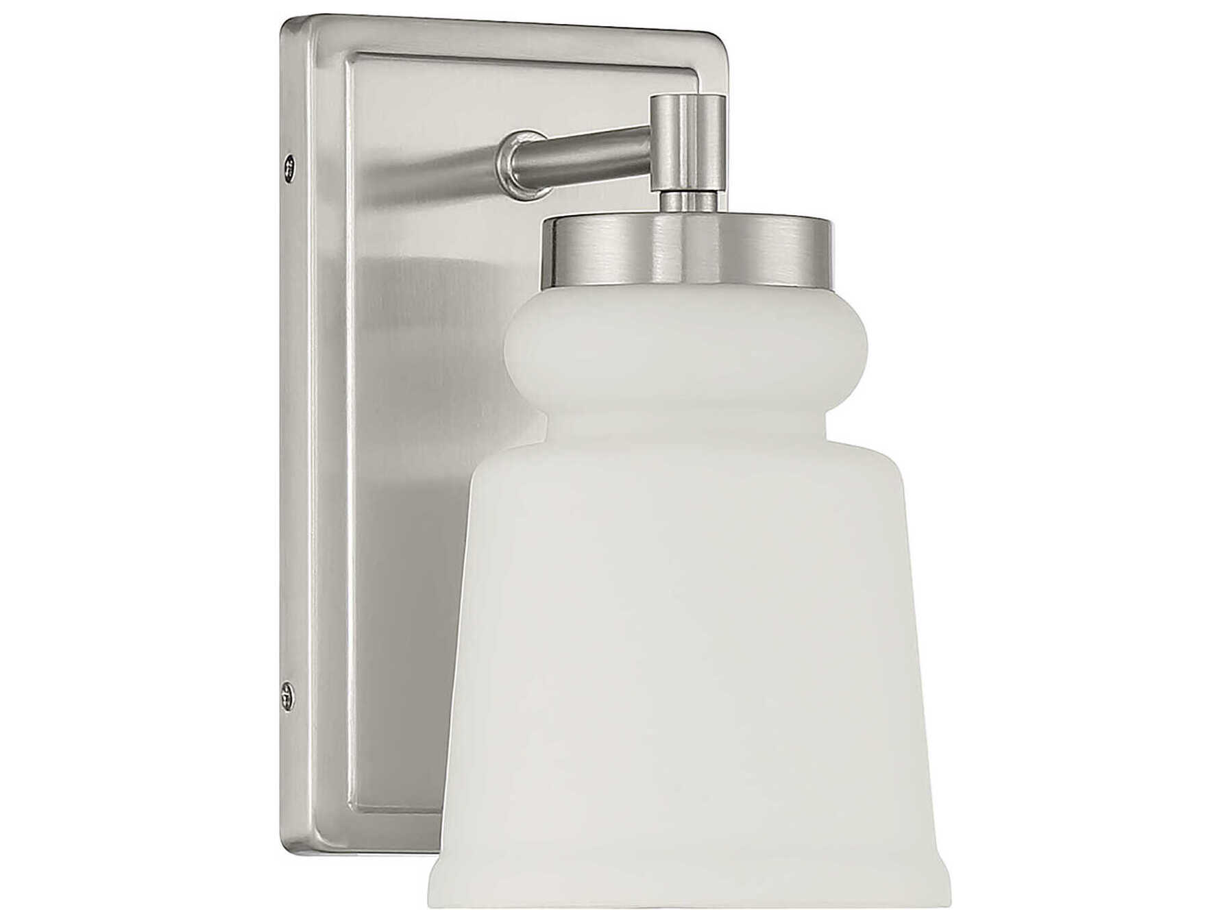 Savoy House Meridian 1-Light Brushed Nickel Glass Wall Sconce
