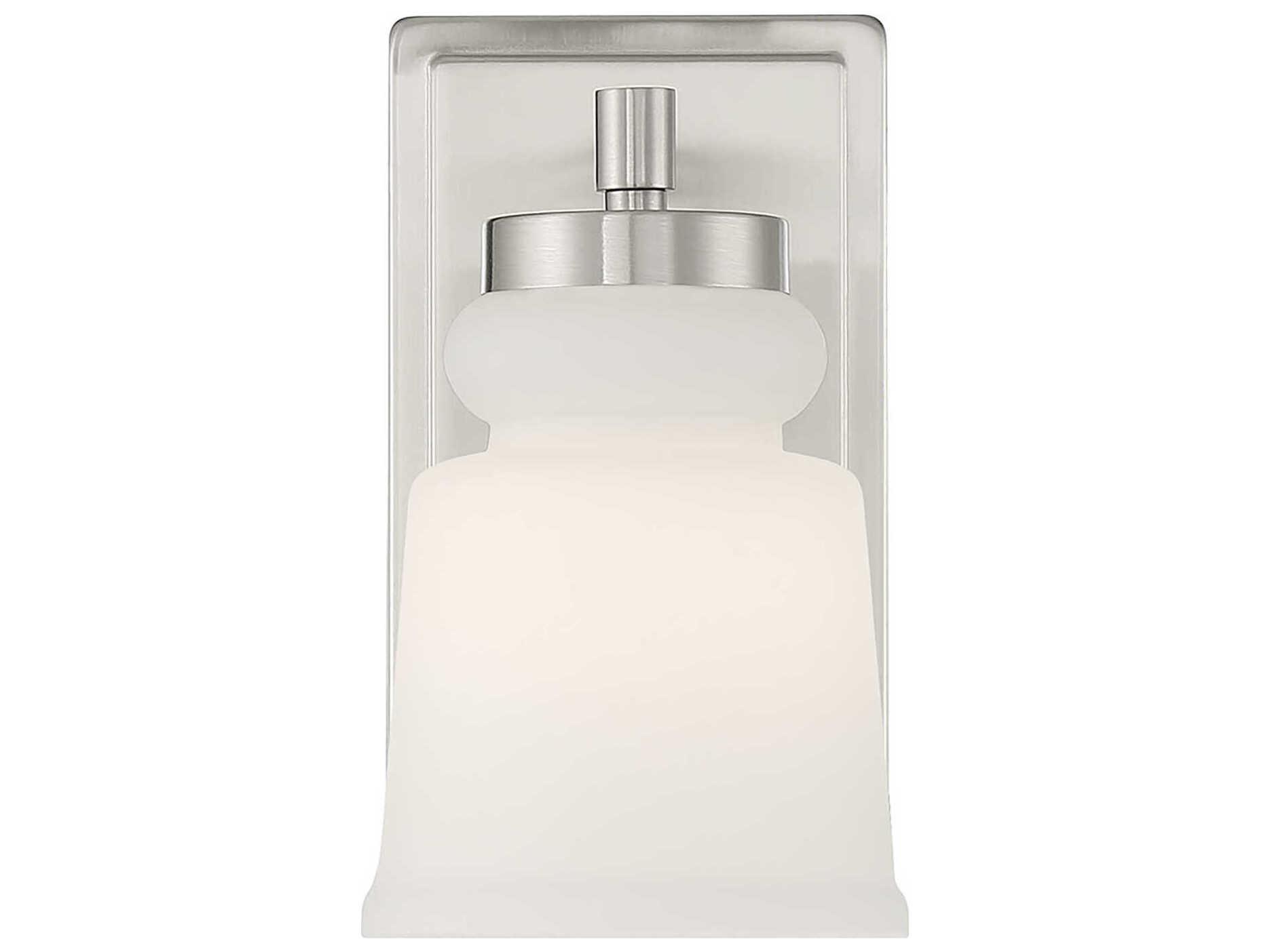 Savoy House Meridian 1-Light Brushed Nickel Glass Wall Sconce