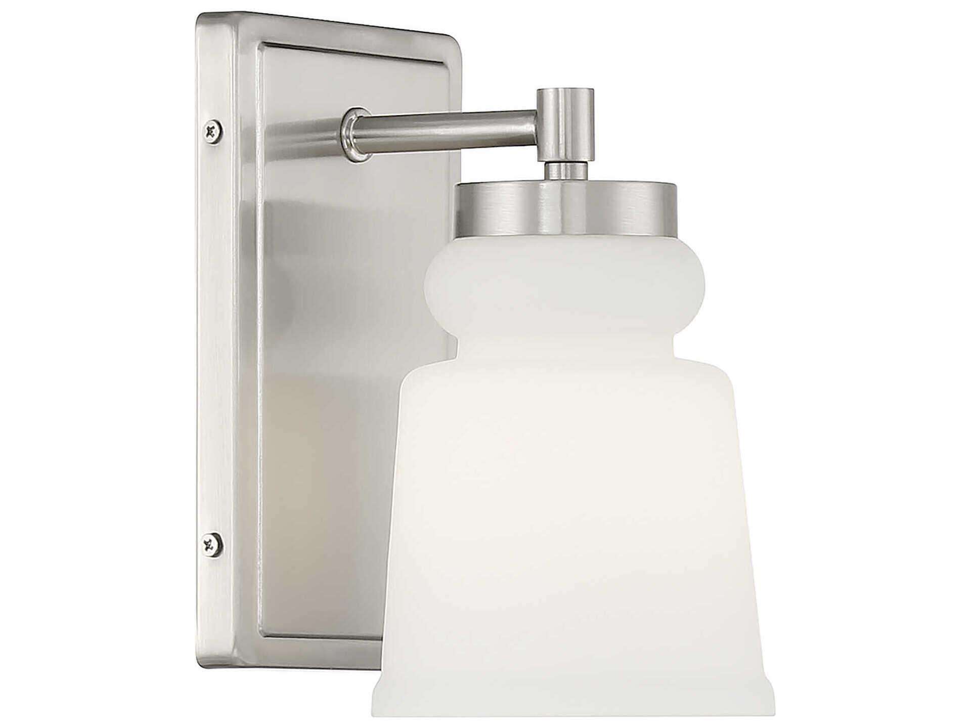 Savoy House Meridian 1-Light Brushed Nickel Glass Wall Sconce