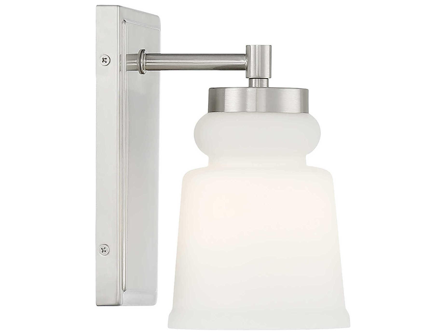 Savoy House Meridian 1-Light Brushed Nickel Glass Wall Sconce