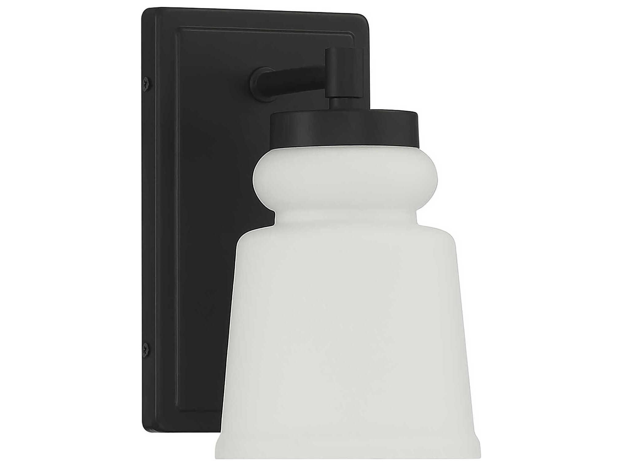 Savoy House Meridian 1-Light Matte Black Glass Wall Sconce