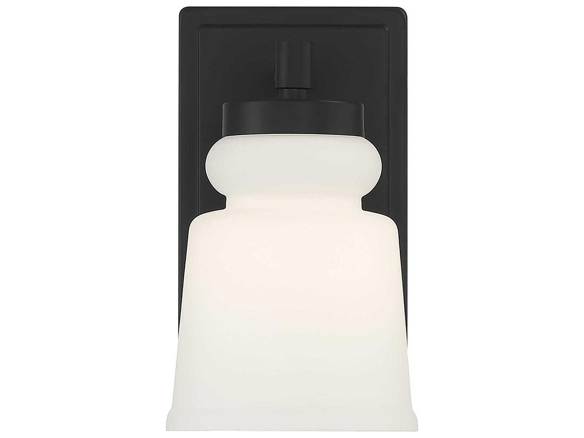 Savoy House Meridian 1-Light Matte Black Glass Wall Sconce