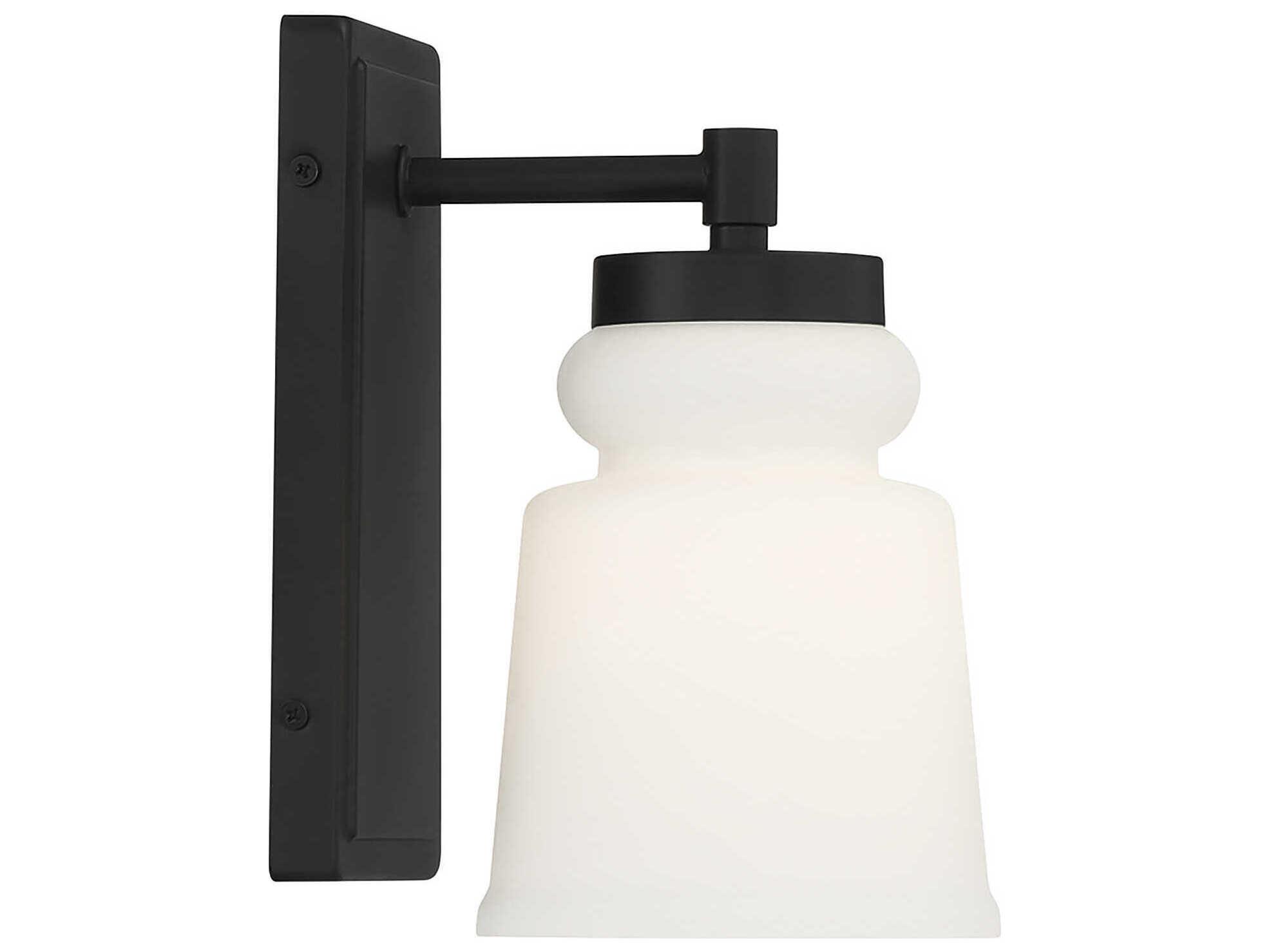 Savoy House Meridian 1-Light Matte Black Glass Wall Sconce