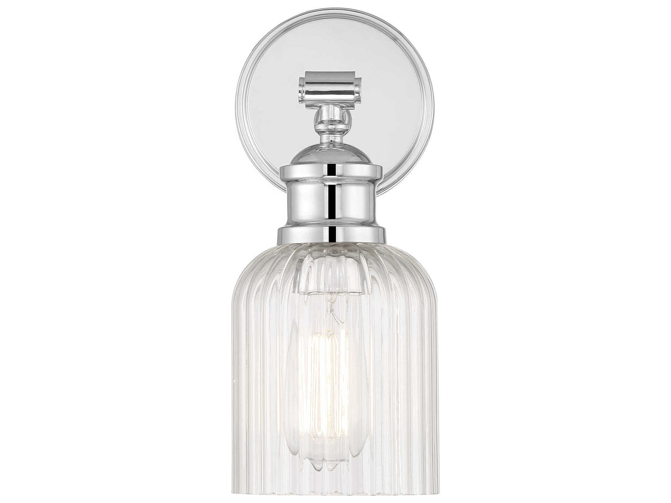 Savoy House Meridian 1-Light Chrome Glass Wall Sconce