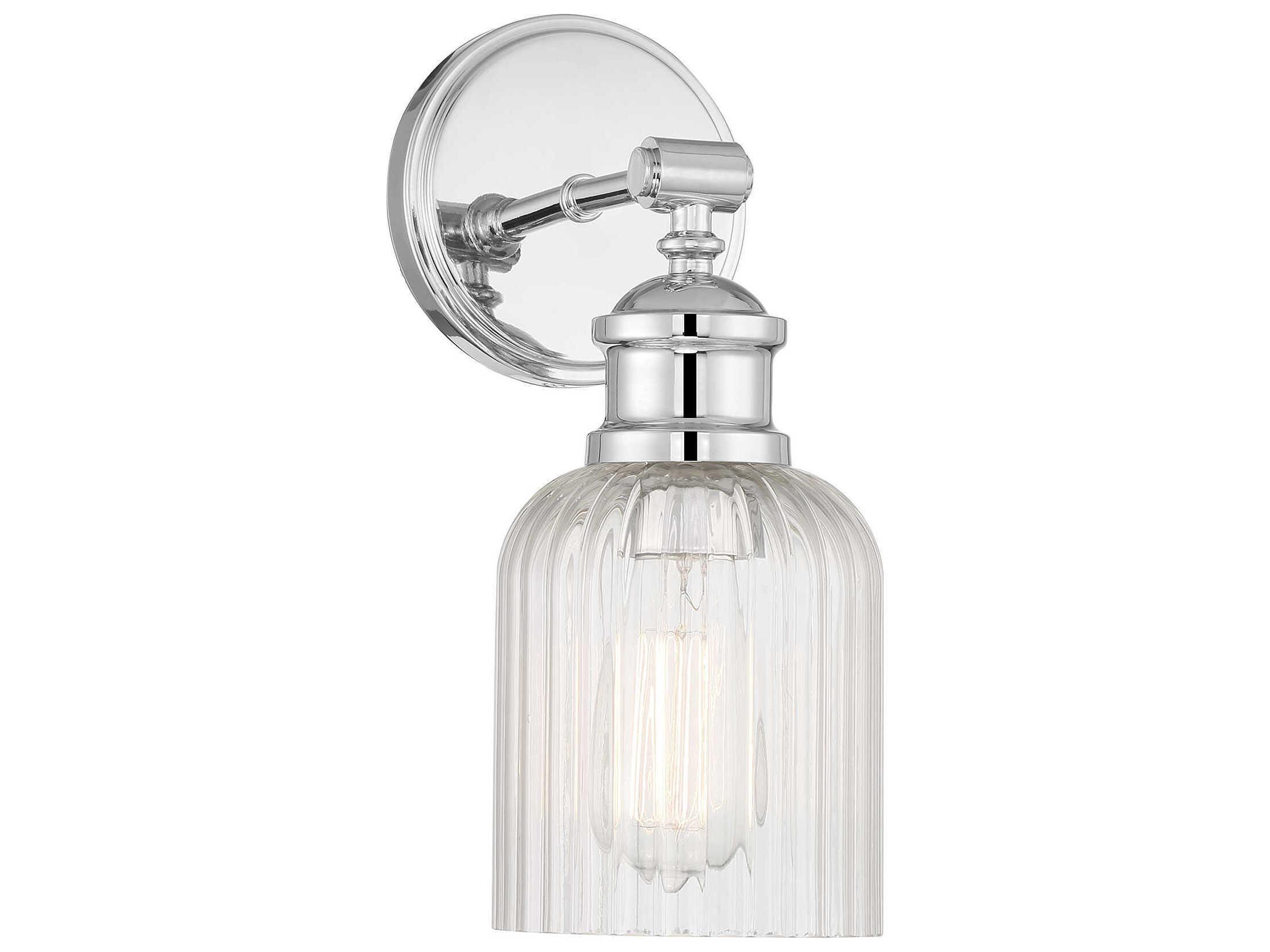 Savoy House Meridian 1-Light Chrome Glass Wall Sconce