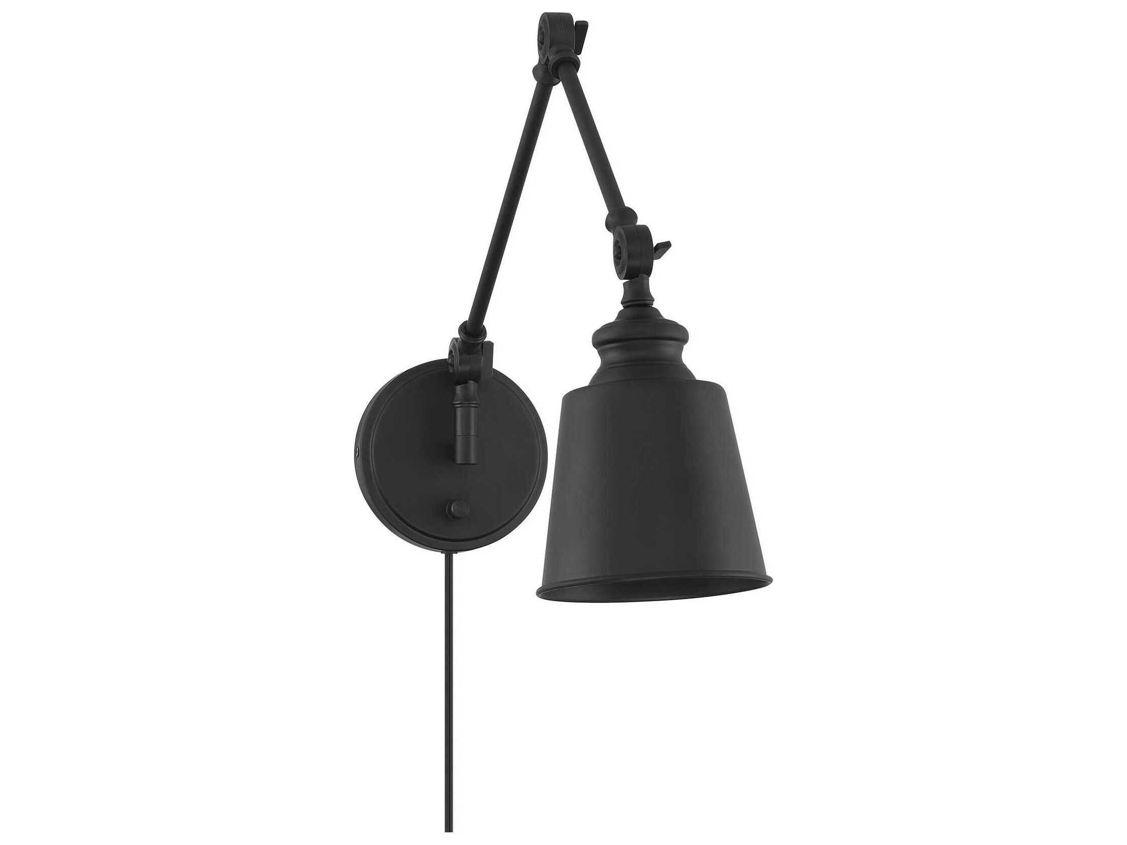 Savoy House Meridian 2-Light Matte Black Swing Wall Sconce