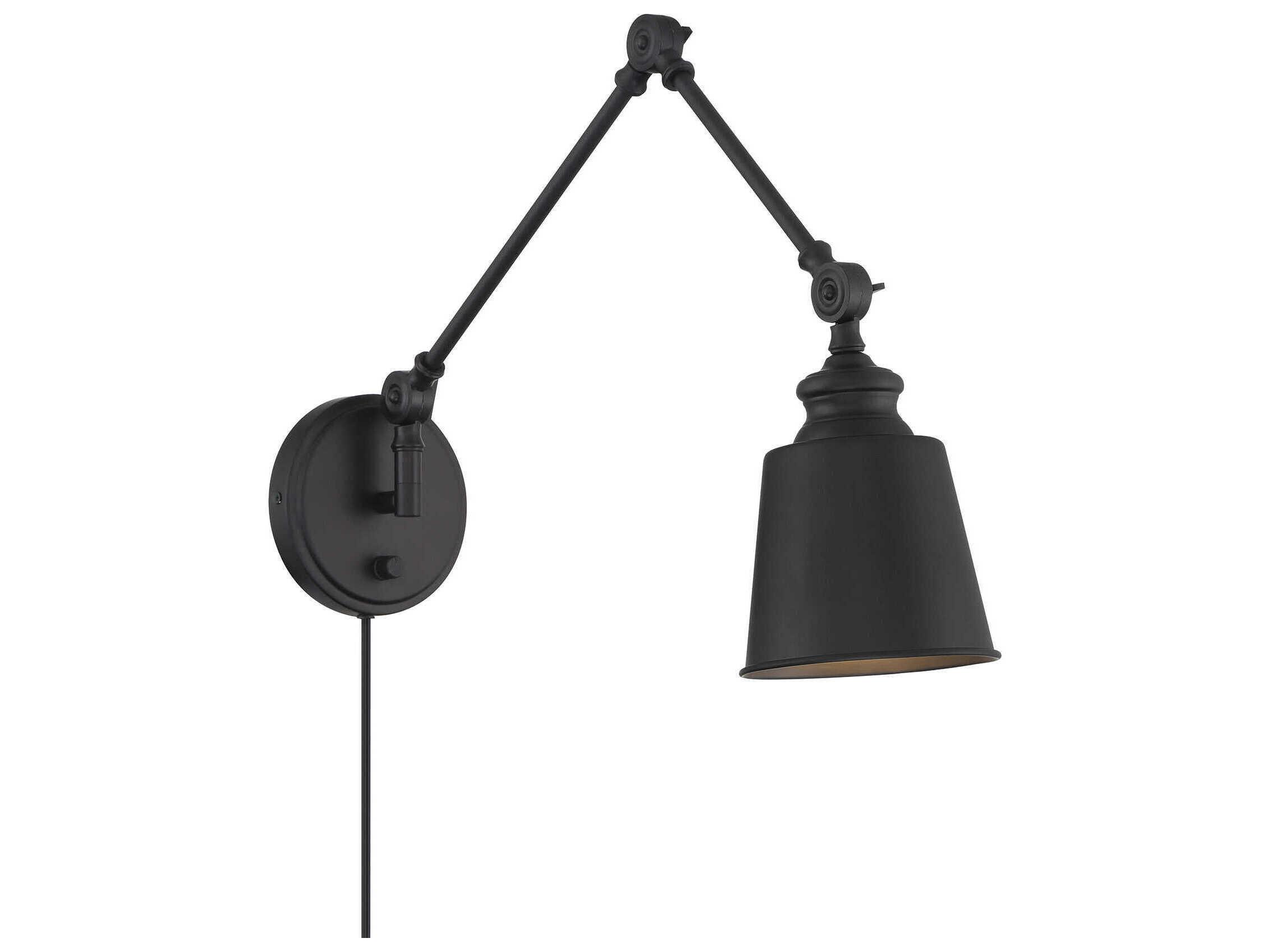 Savoy House Meridian 2-Light Matte Black Swing Wall Sconce