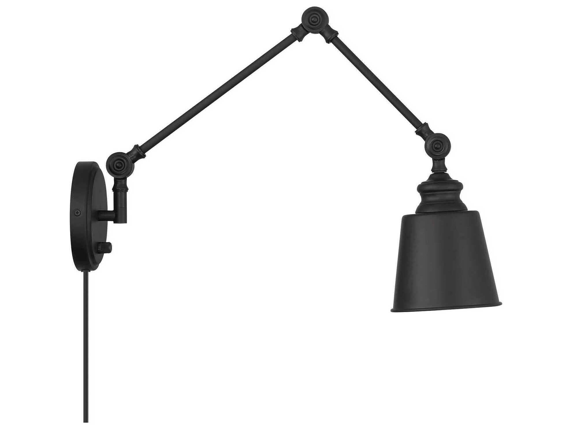 Savoy House Meridian 2-Light Matte Black Swing Wall Sconce