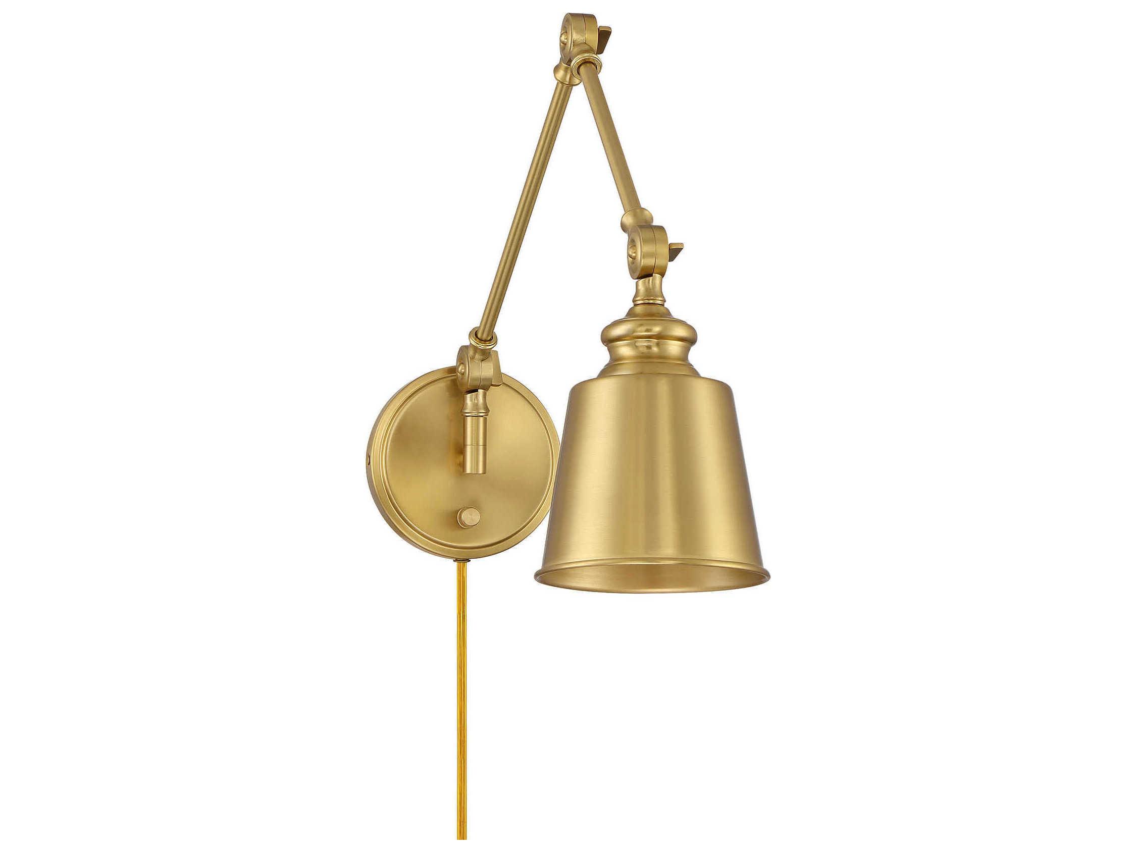 Savoy House Meridian 2-Light Natural Brass Swing Wall Sconce