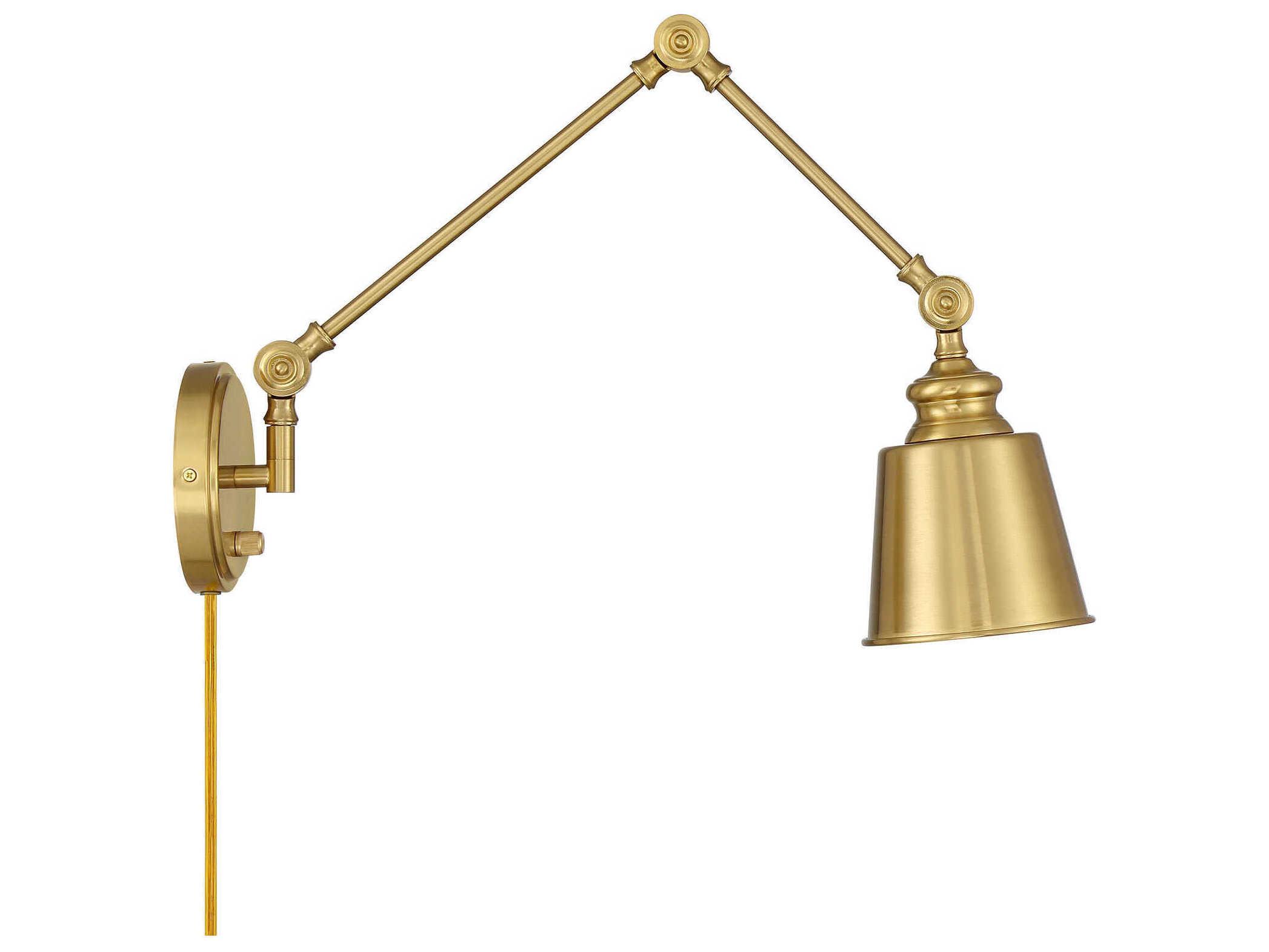 Savoy House Meridian 2-Light Natural Brass Swing Wall Sconce