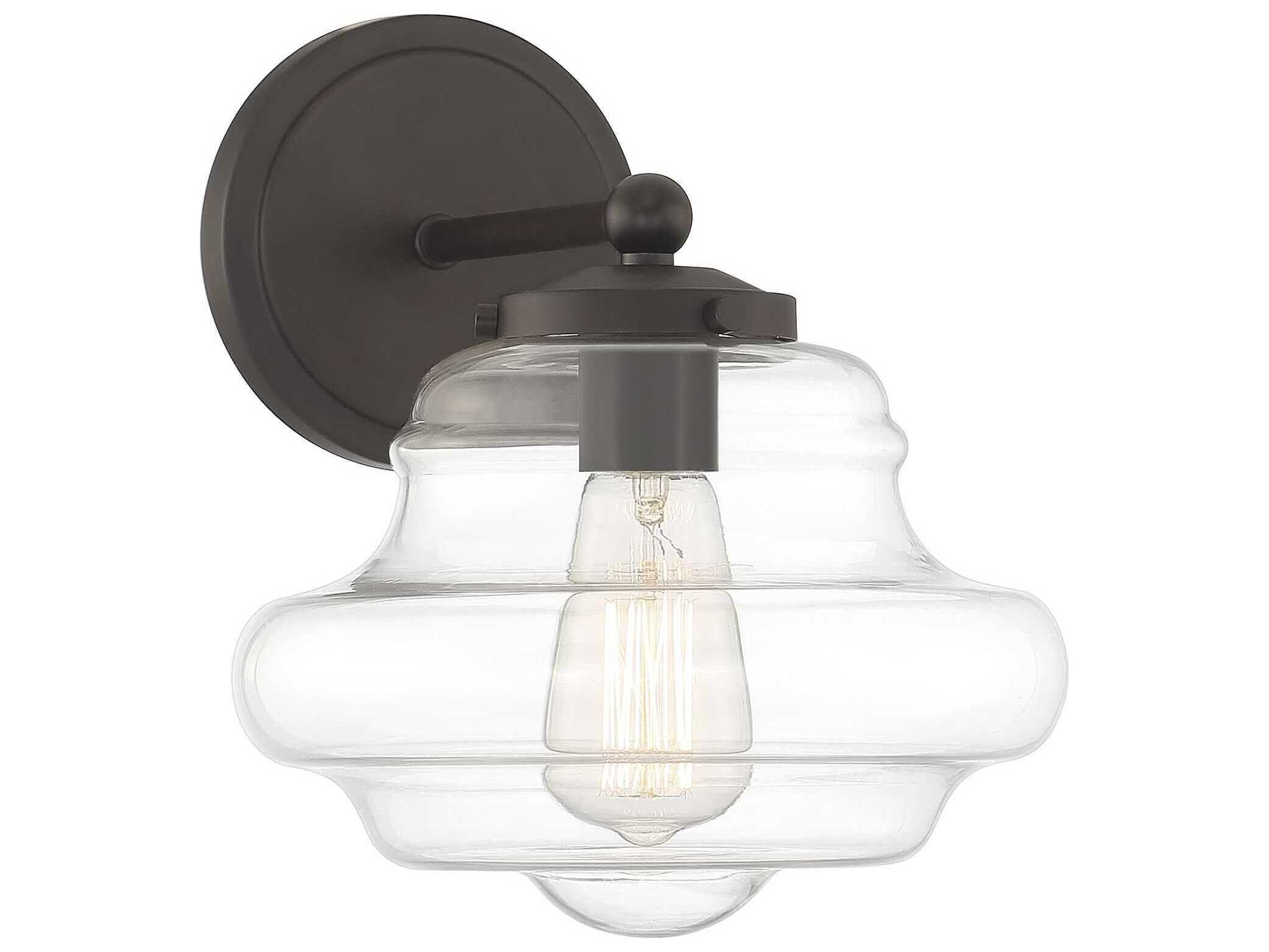 Savoy House Meridian 1-Light Oil Rubbed Bronze Glass Wall Sconce