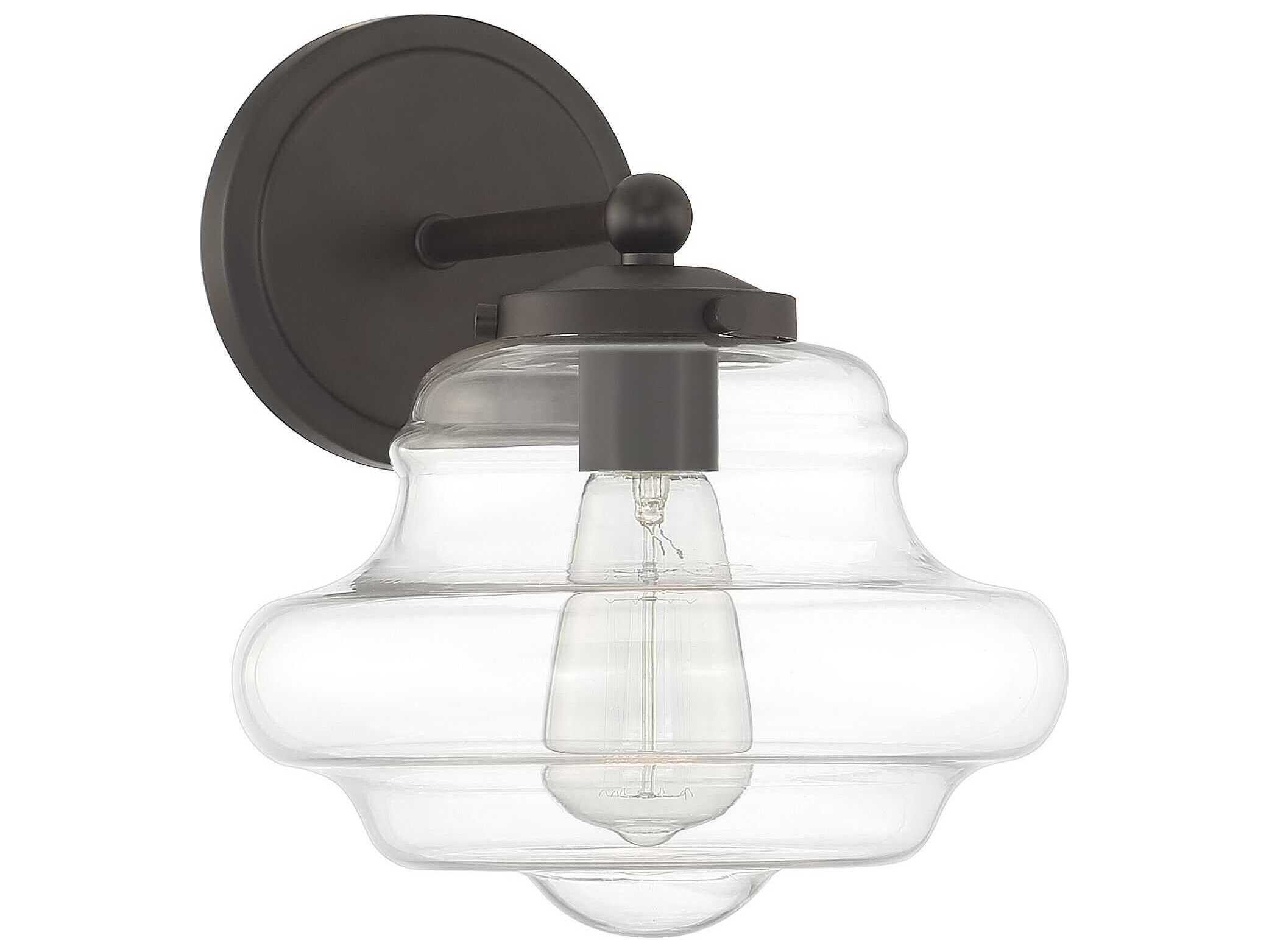 Savoy House Meridian 1-Light Oil Rubbed Bronze Glass Wall Sconce