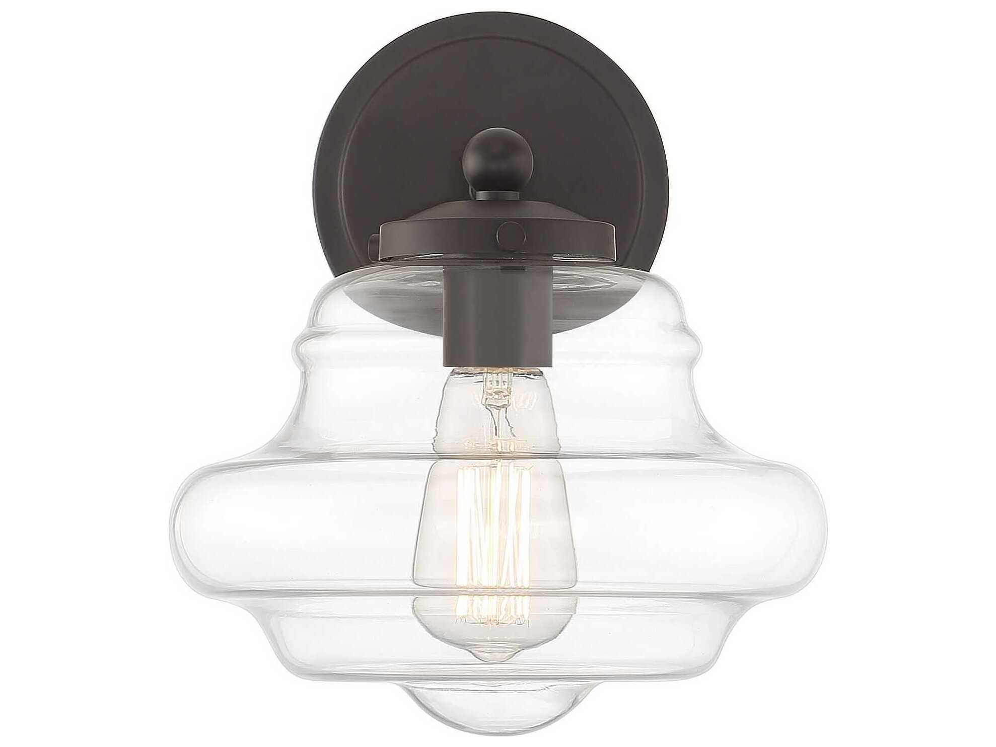 Savoy House Meridian 1-Light Oil Rubbed Bronze Glass Wall Sconce