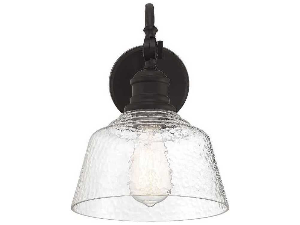 Savoy House Meridian 1-Light Oil Rubbed Bronze Glass Wall Sconce