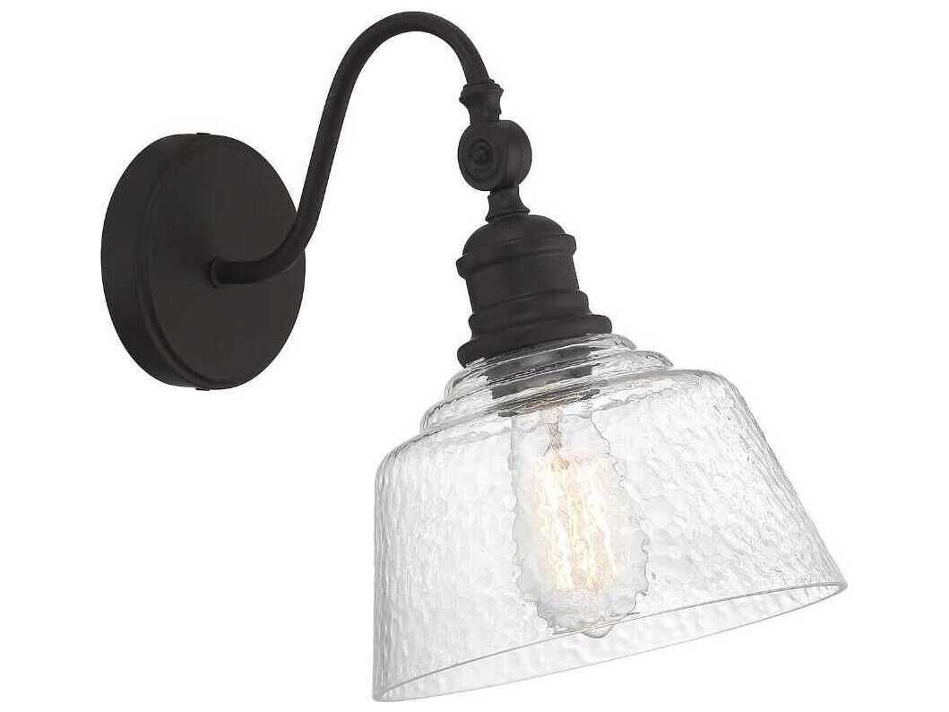 Savoy House Meridian 1-Light Oil Rubbed Bronze Glass Wall Sconce