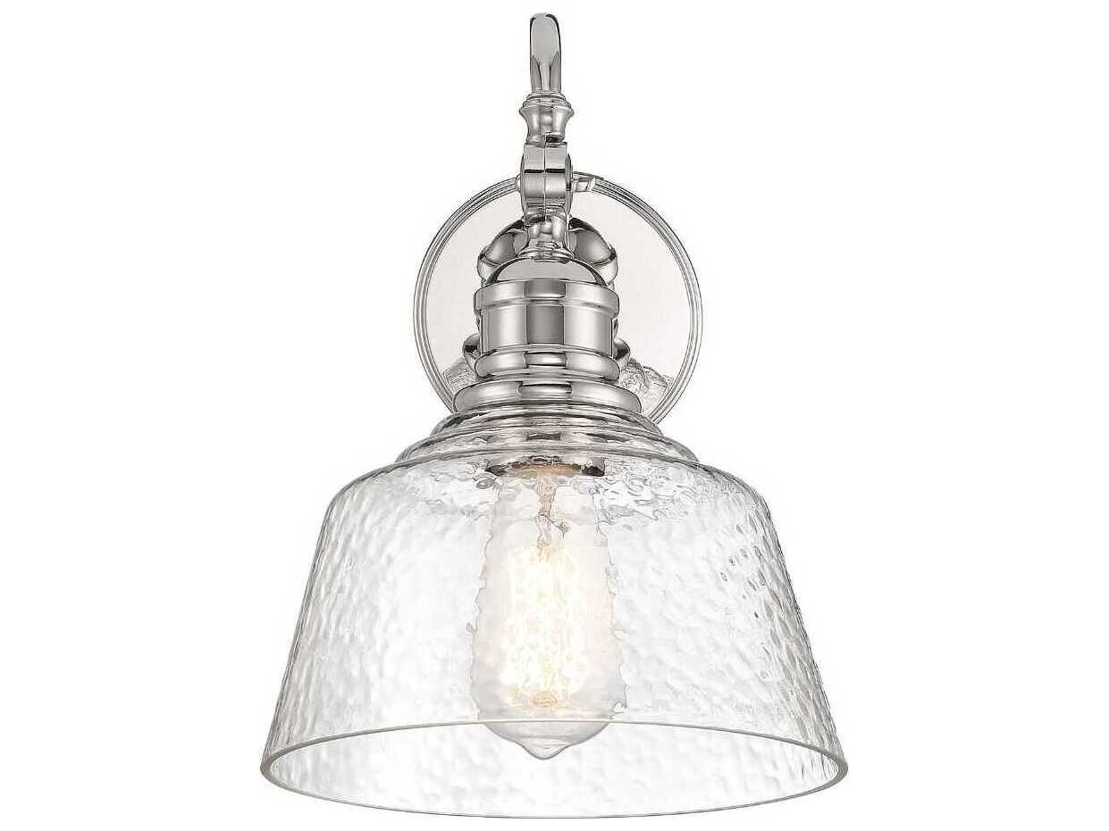 Savoy House Meridian 1-Light Polished Nickel Glass Wall Sconce