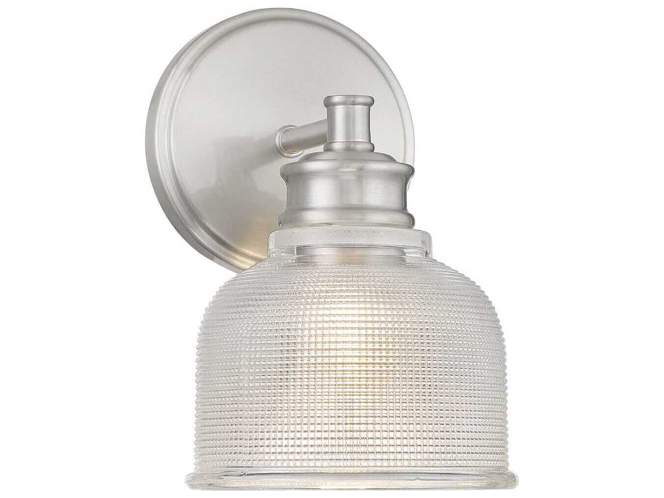 Savoy House Meridian 1-Light Brushed Nickel Glass Wall Sconce