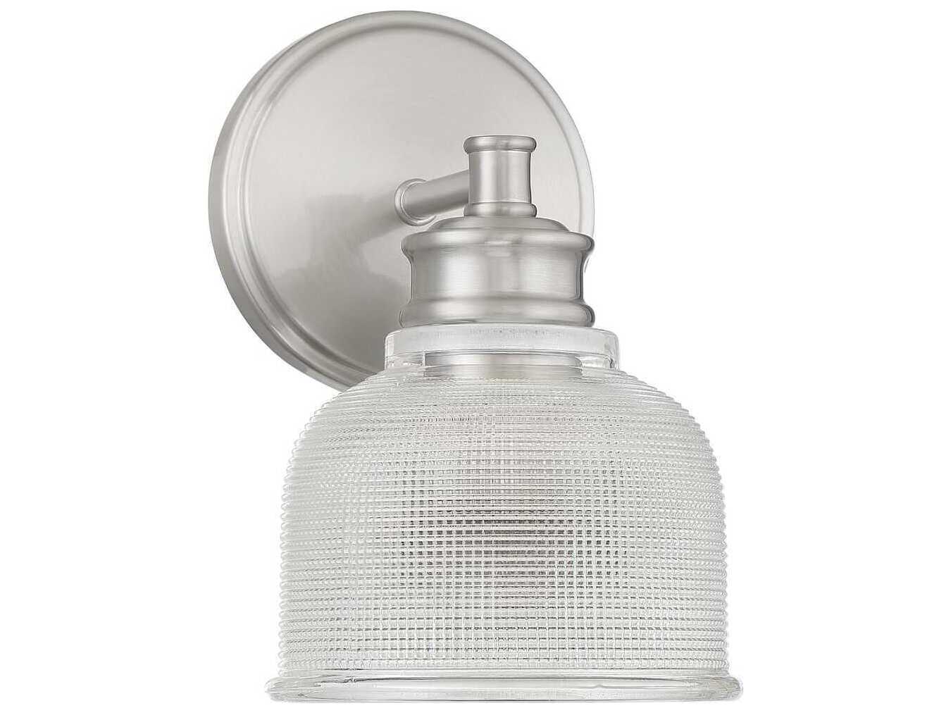 Savoy House Meridian 1-Light Brushed Nickel Glass Wall Sconce