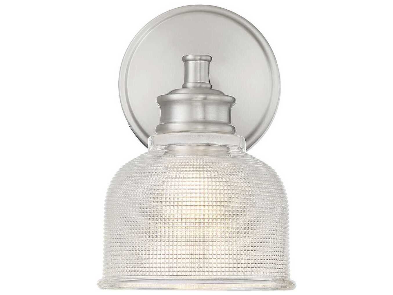 Savoy House Meridian 1-Light Brushed Nickel Glass Wall Sconce