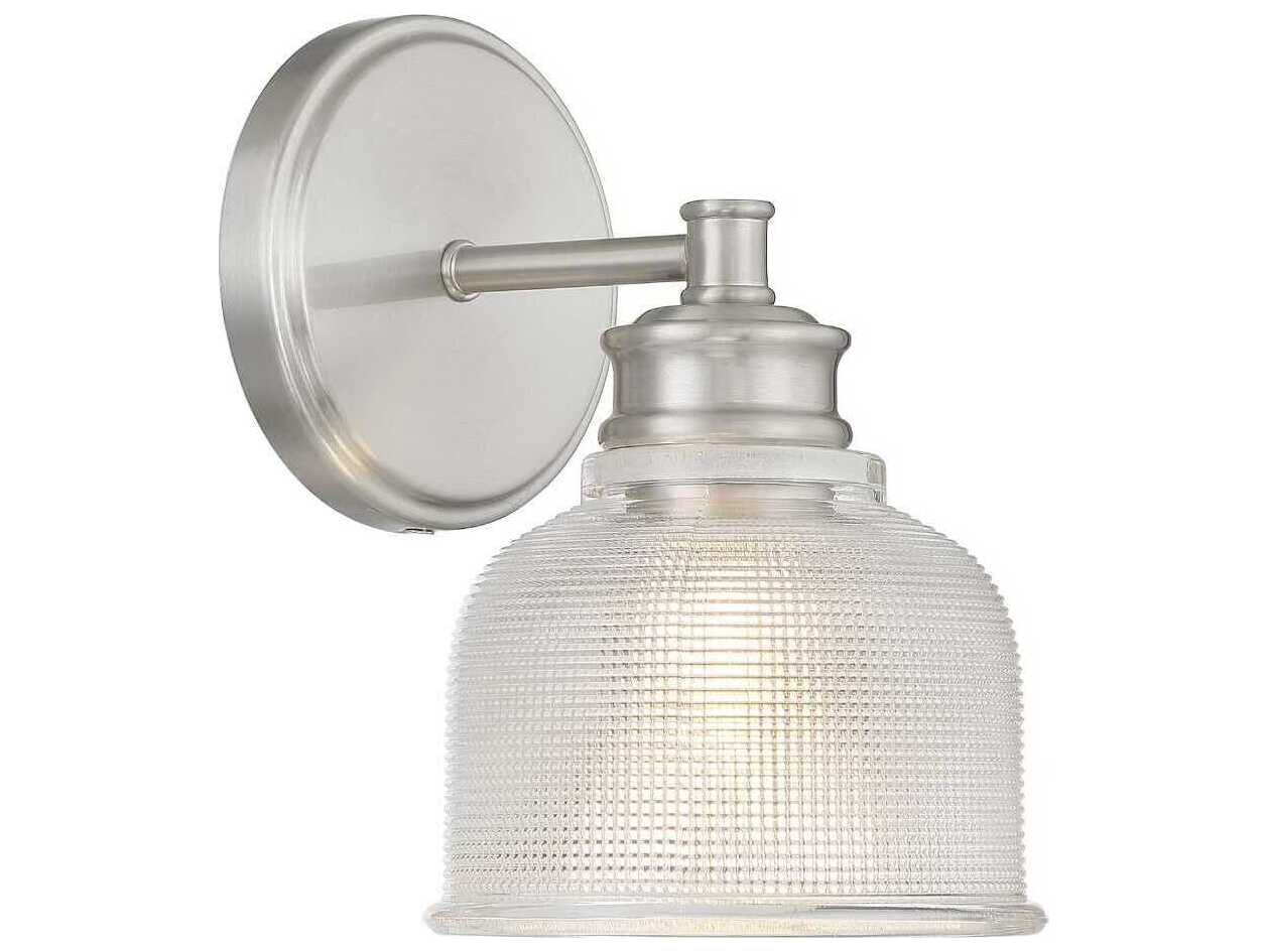 Savoy House Meridian 1-Light Brushed Nickel Glass Wall Sconce