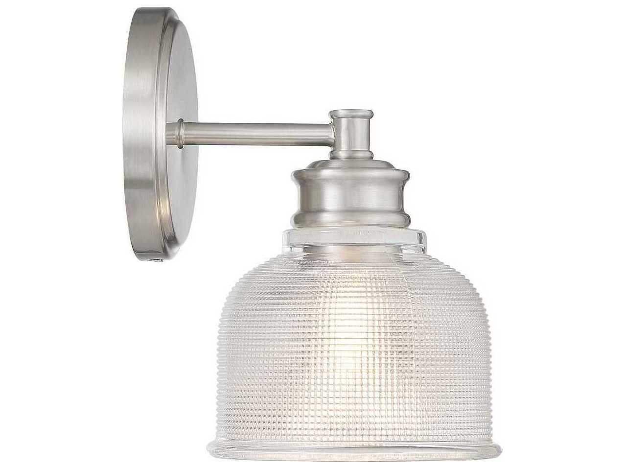 Savoy House Meridian 1-Light Brushed Nickel Glass Wall Sconce