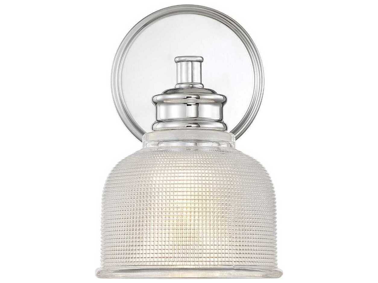 Savoy House Meridian 1-Light Chrome Glass Wall Sconce