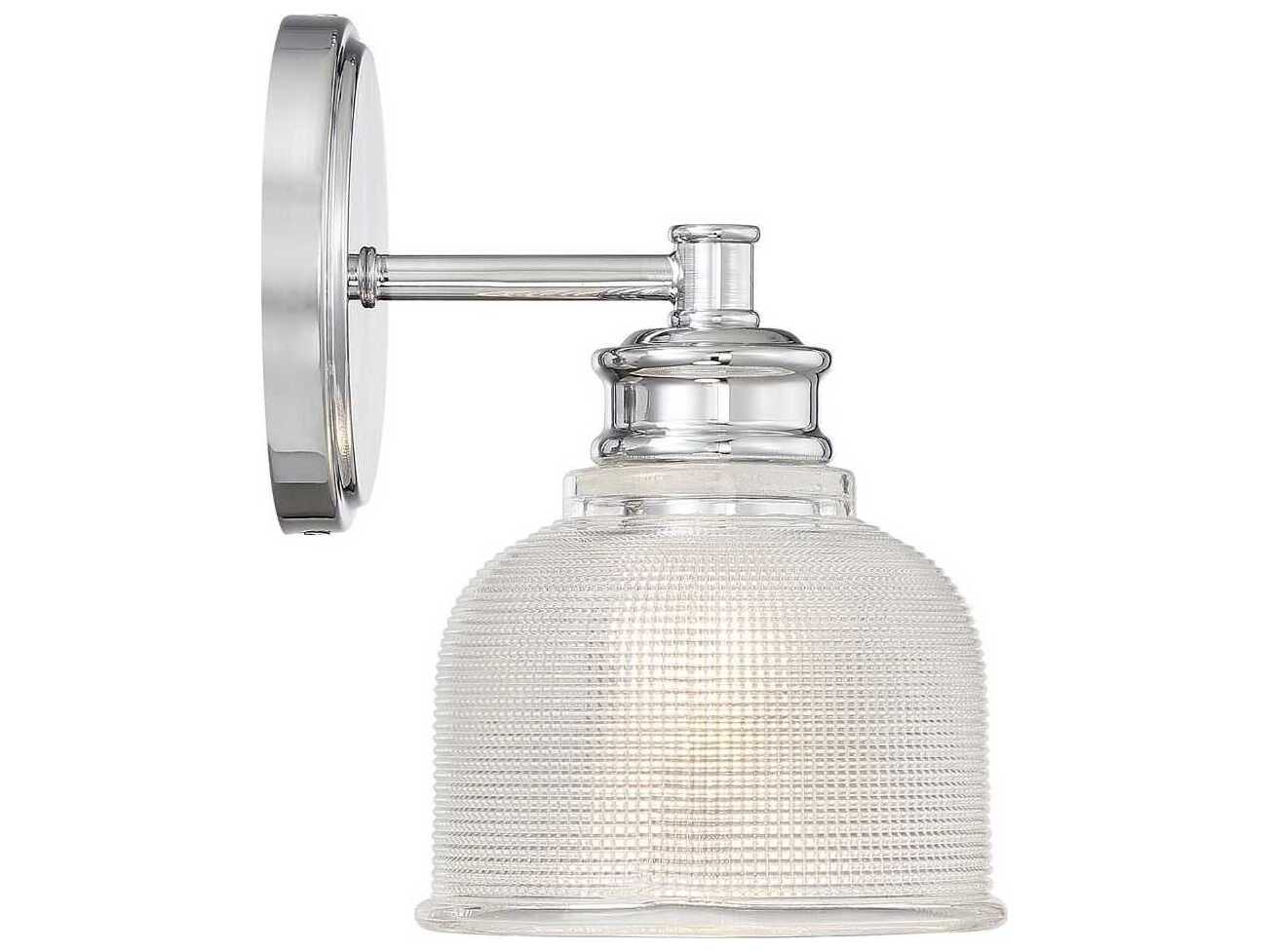 Savoy House Meridian 1-Light Chrome Glass Wall Sconce