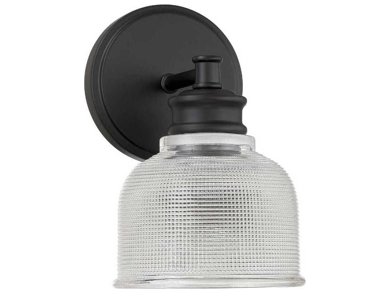 Savoy House Meridian 1-Light Matte Black Glass Wall Sconce