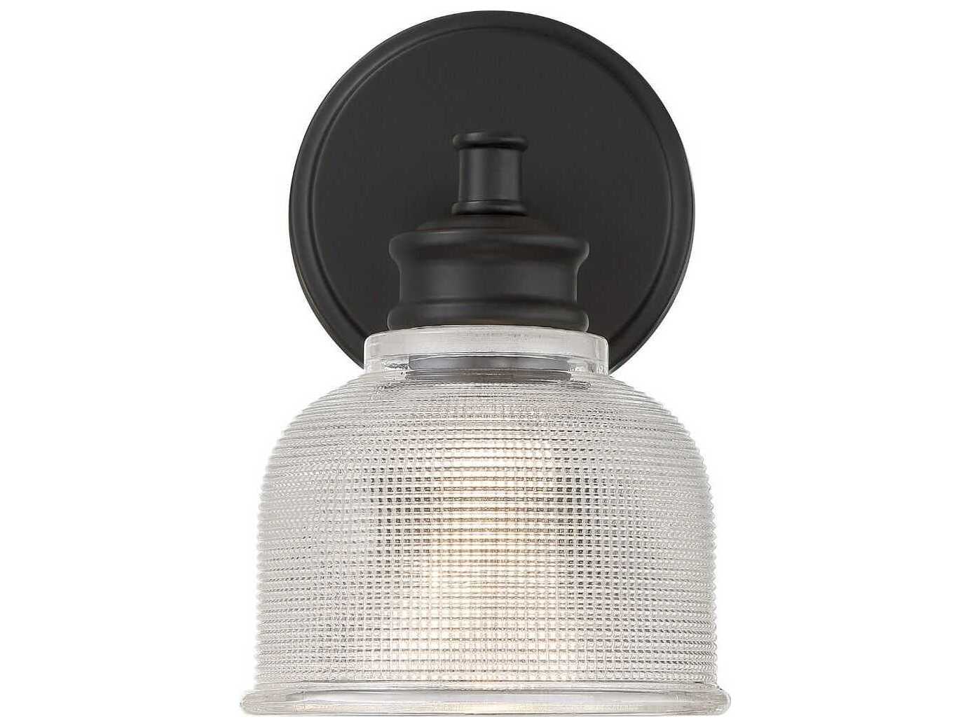 Savoy House Meridian 1-Light Matte Black Glass Wall Sconce