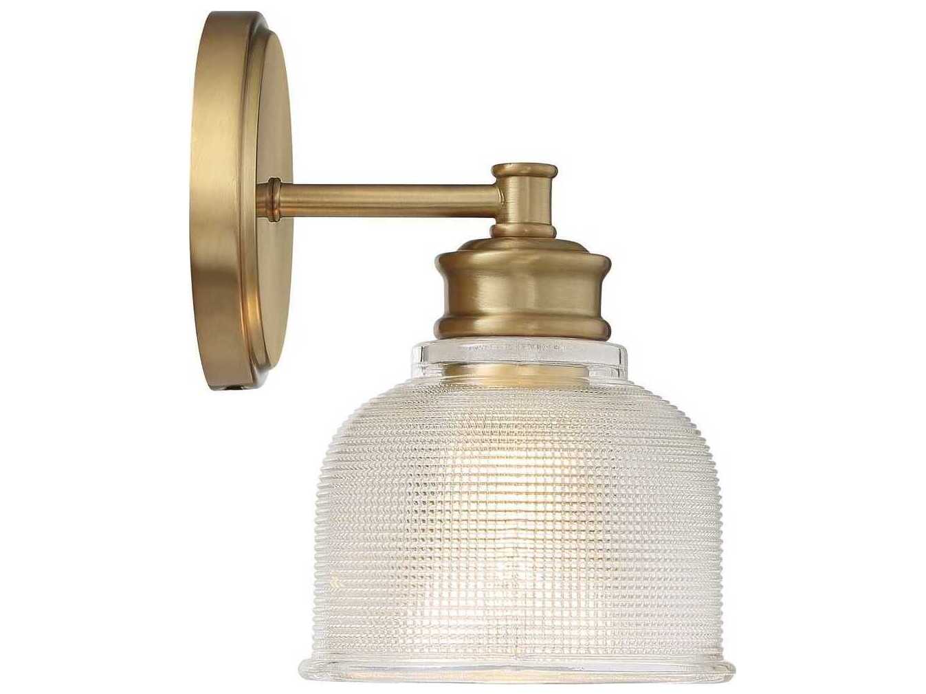 Savoy House Meridian 1-Light Natural Brass Glass Wall Sconce