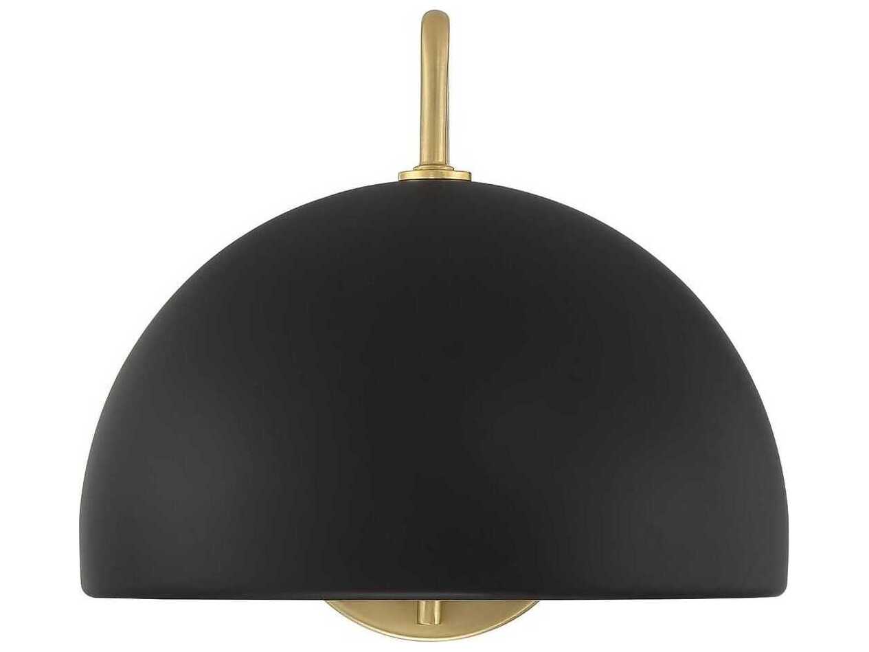 Savoy House Meridian 1-Light Matte Black Natural Brass Wall Sconce