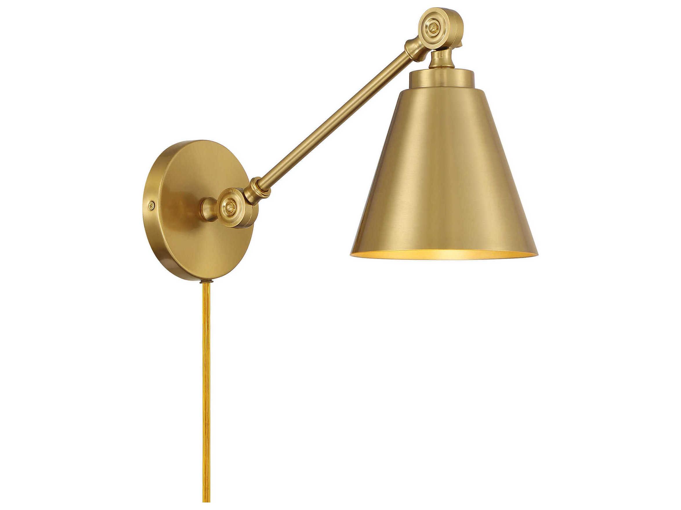 Savoy House Meridian 2-Light Natural Brass Swing Wall Sconce