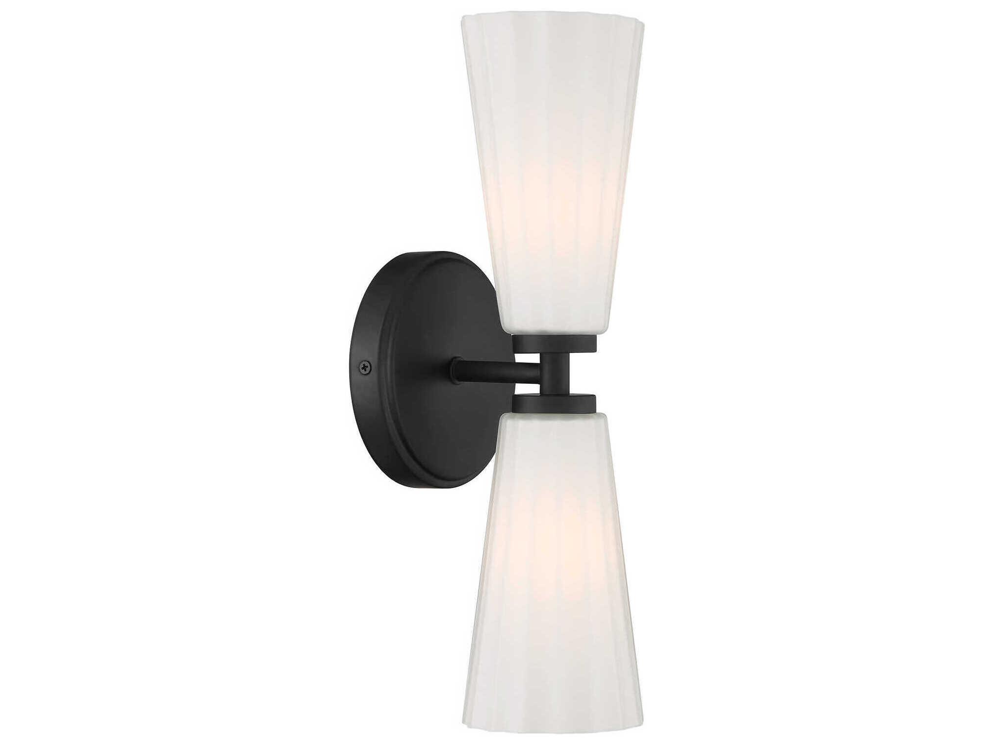 Savoy House Meridian 2-Light Matte Black Wall Sconce