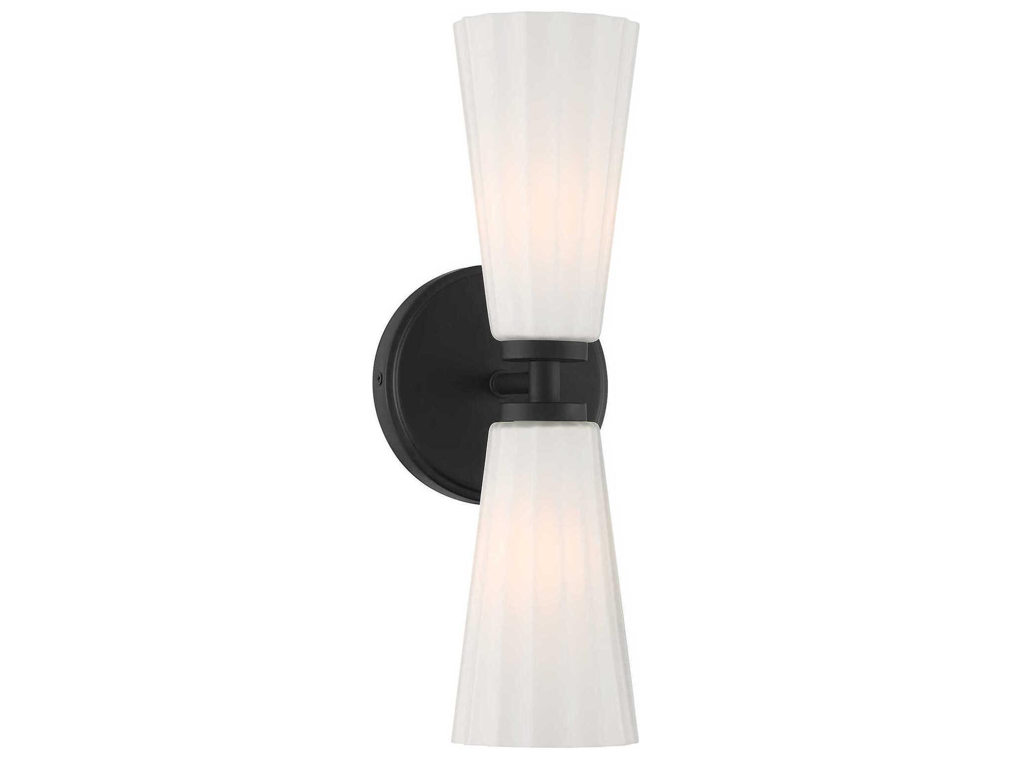 Savoy House Meridian 2-Light Matte Black Wall Sconce
