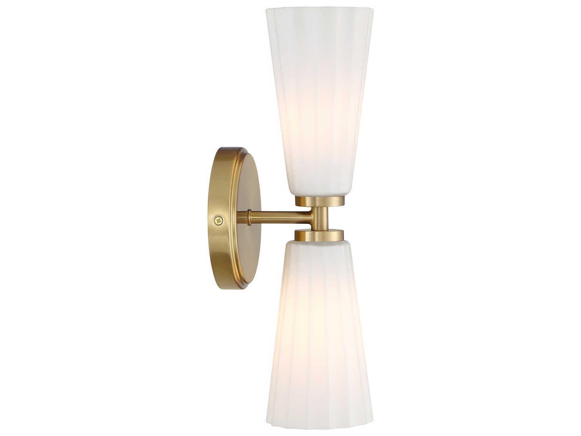 Savoy House Meridian 2-Light Natural Brass Wall Sconce