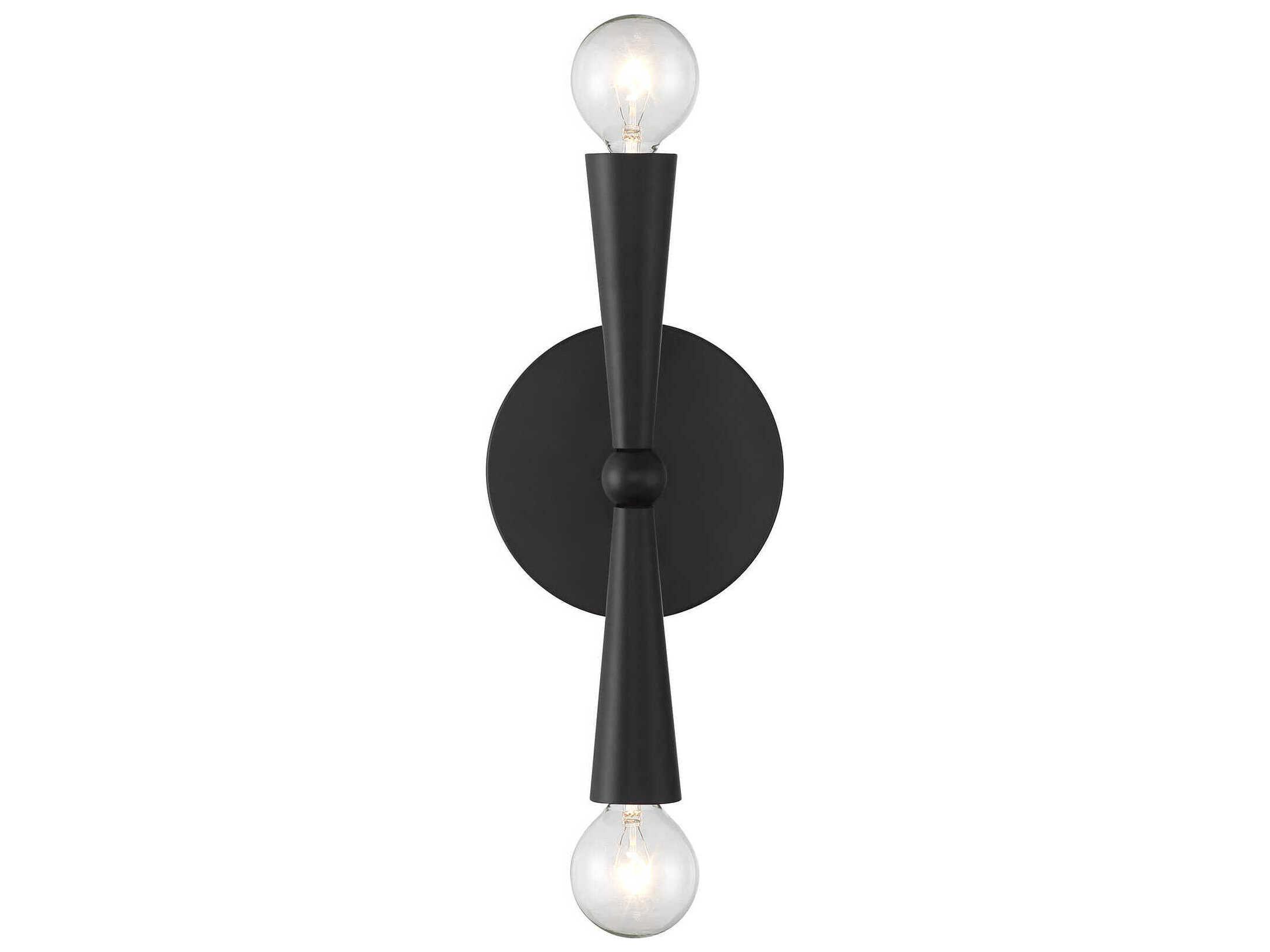 Savoy House Meridian 2-Light Matte Black Wall Sconce