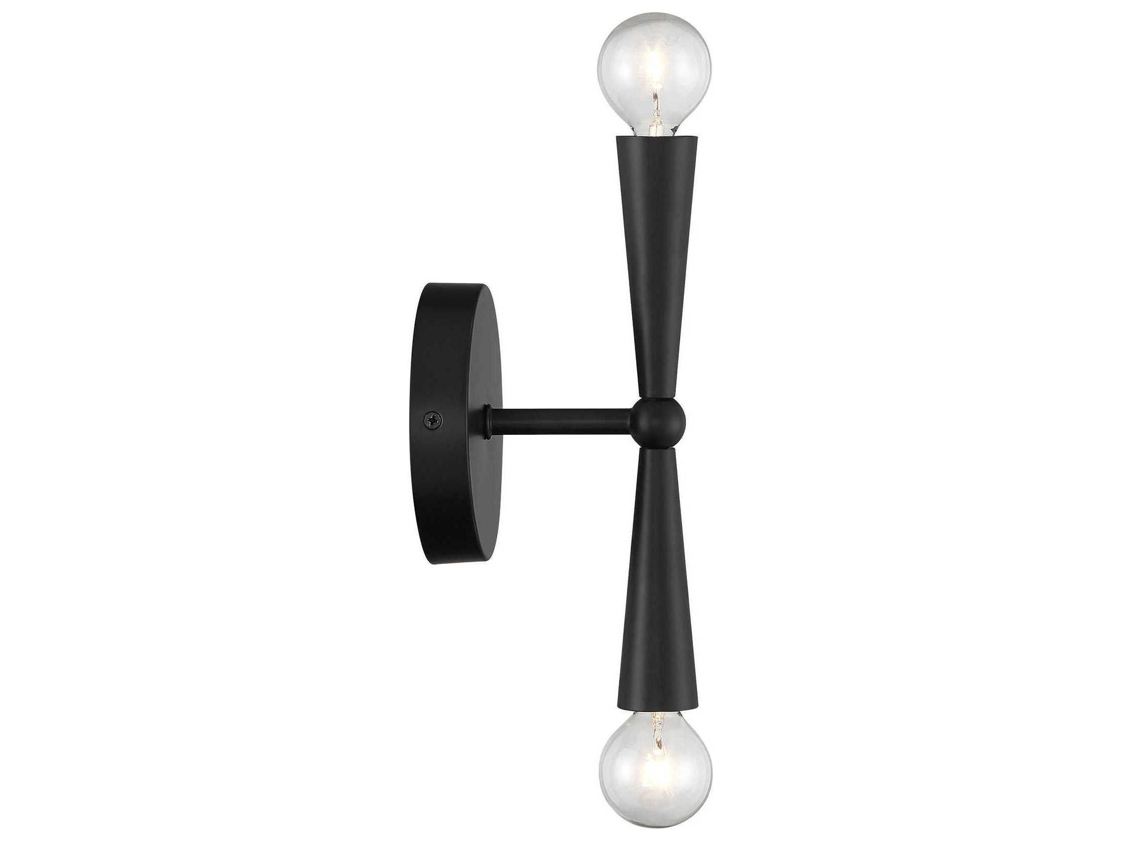 Savoy House Meridian 2-Light Matte Black Wall Sconce