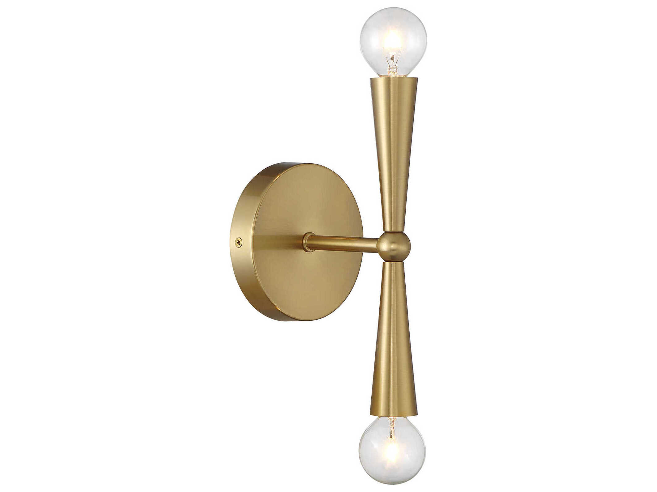 Savoy House Meridian 2-Light Natural Brass Wall Sconce