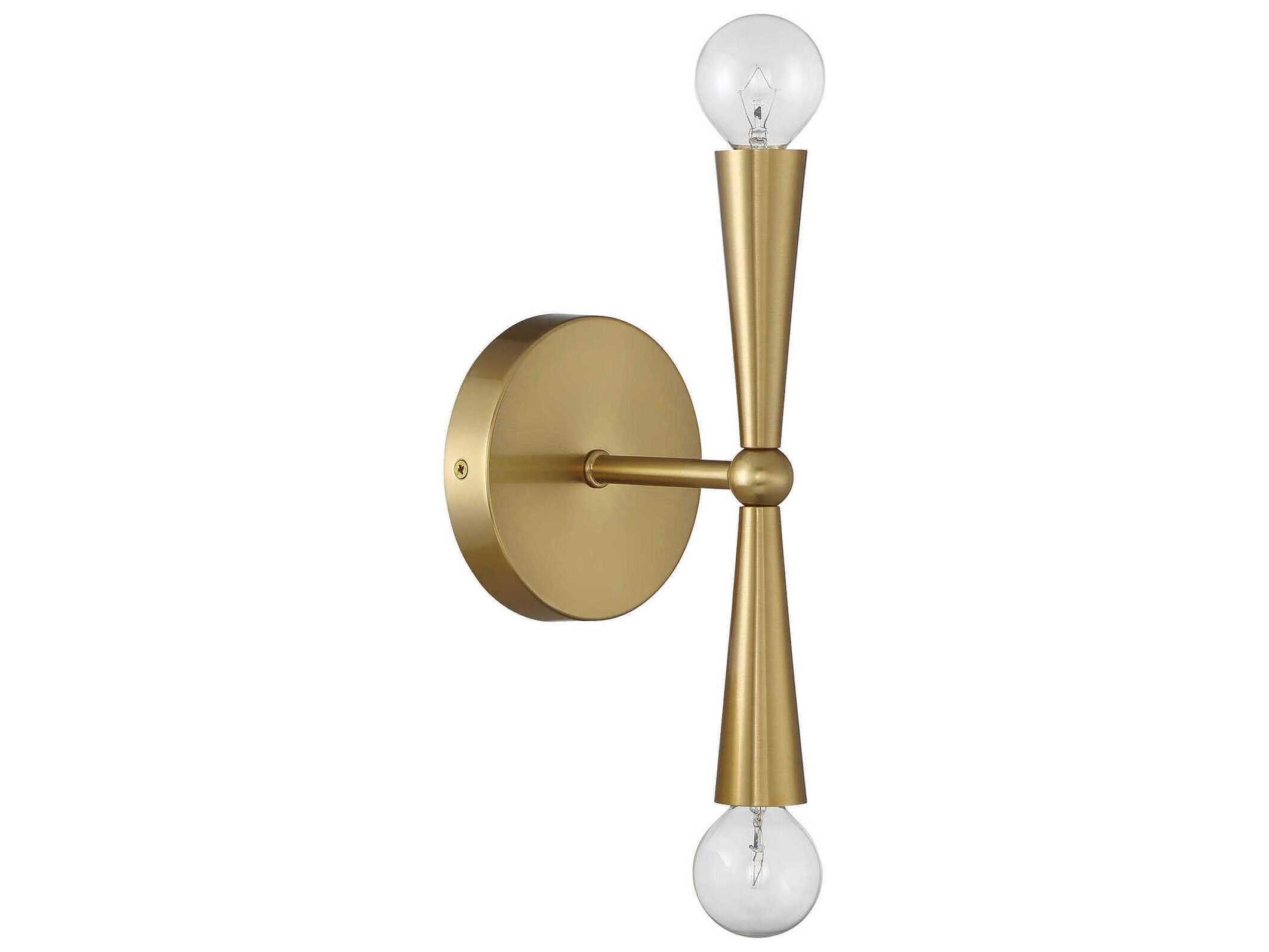 Savoy House Meridian 2-Light Natural Brass Wall Sconce