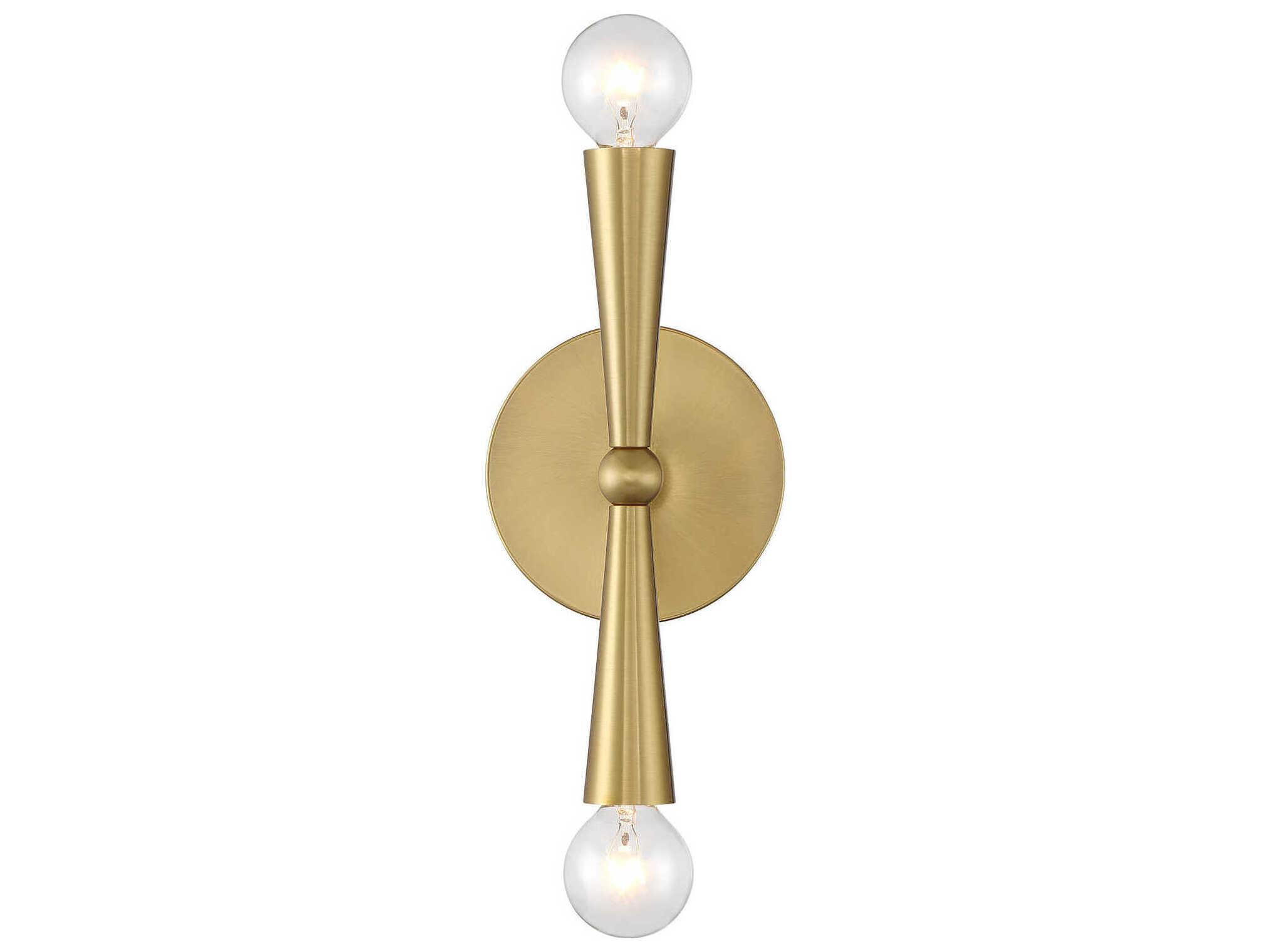 Savoy House Meridian 2-Light Natural Brass Wall Sconce