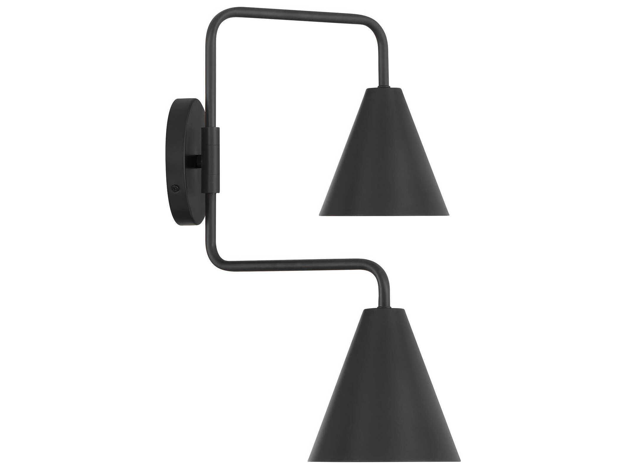 Savoy House Meridian 2-Light Matte Black Swing Wall Sconce