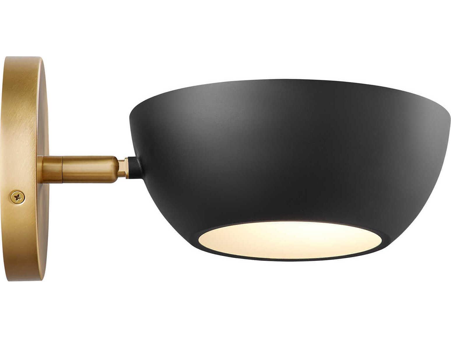 Savoy House Meridian 1-Light Matte Black Natural Brass Wall Sconce