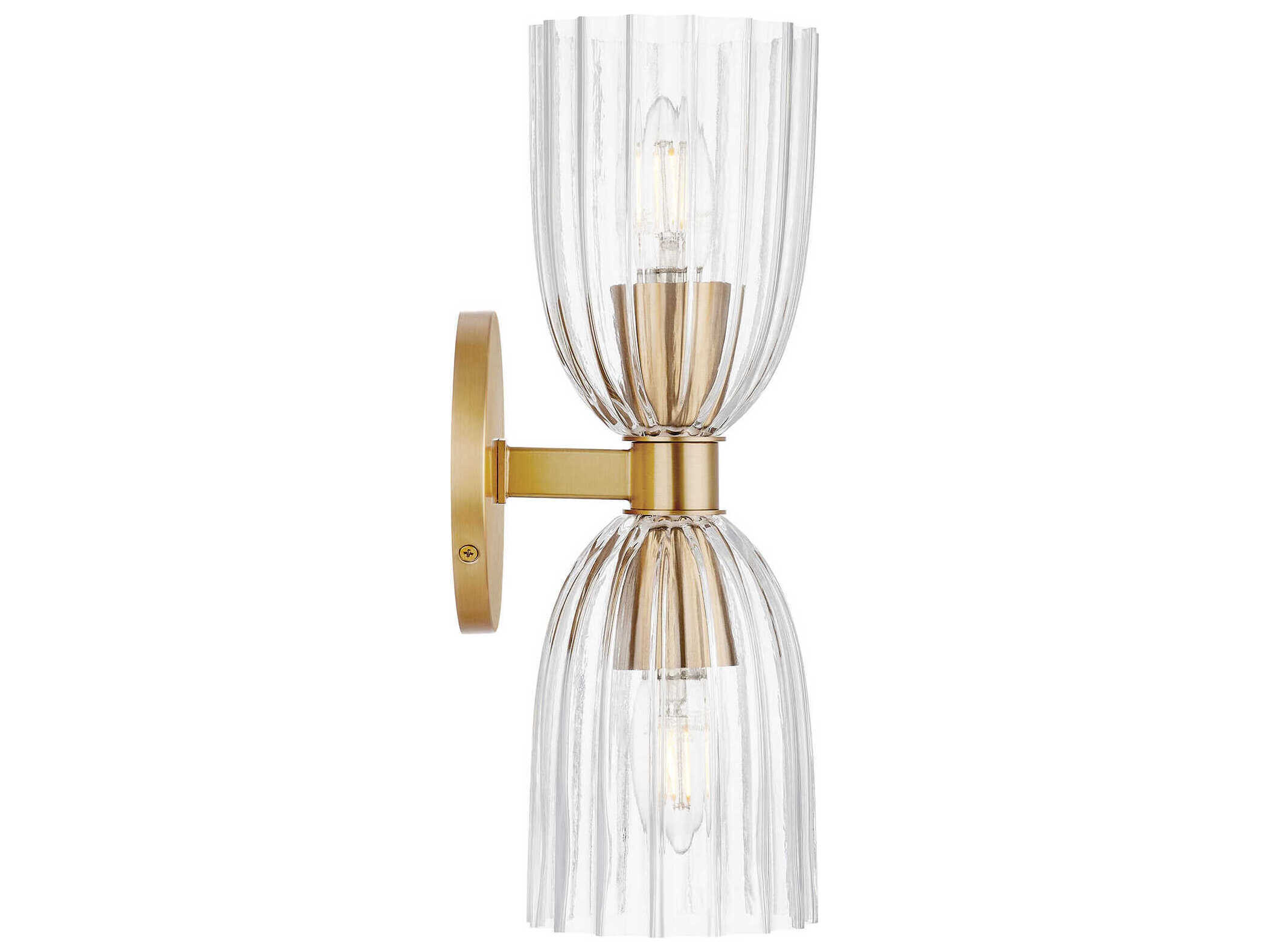 Savoy House Meridian 2-Light Natural Brass Vanity Light