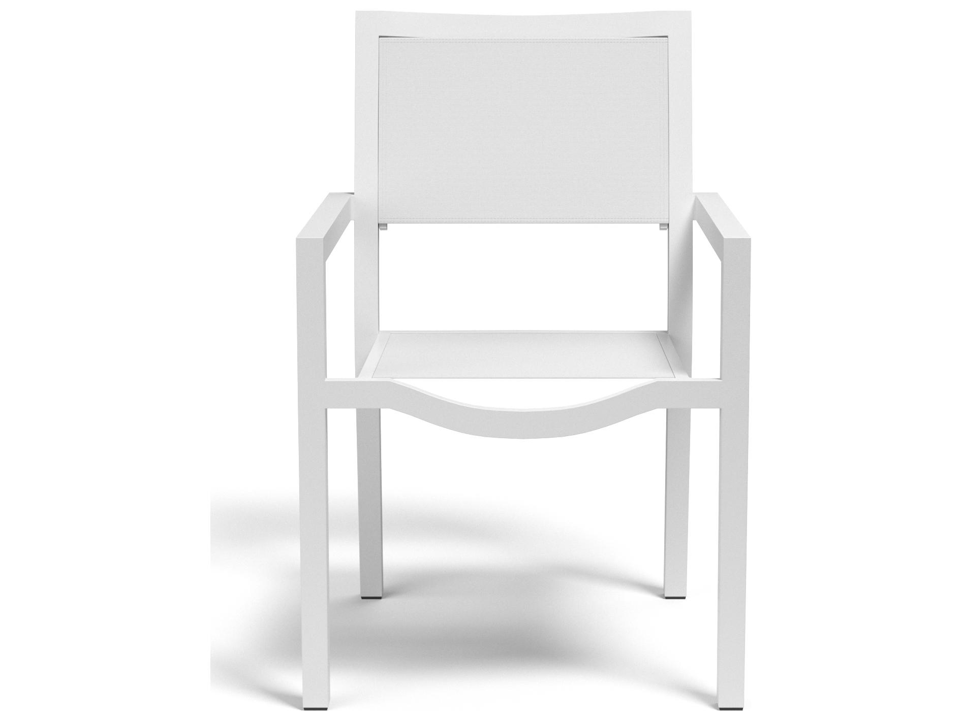 Sunset West Naples Sling Aluminum Stackable Patio Dining Arm Chair