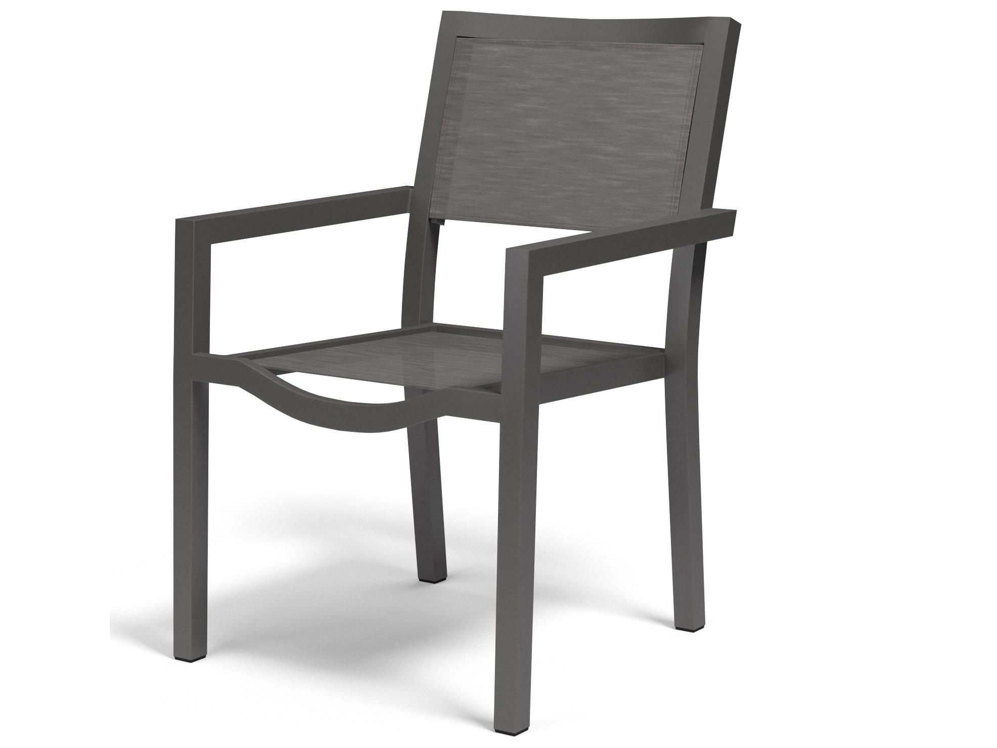 Sunset West Vegas Sling Aluminum Stackable Outdoor Dining Arm Chair