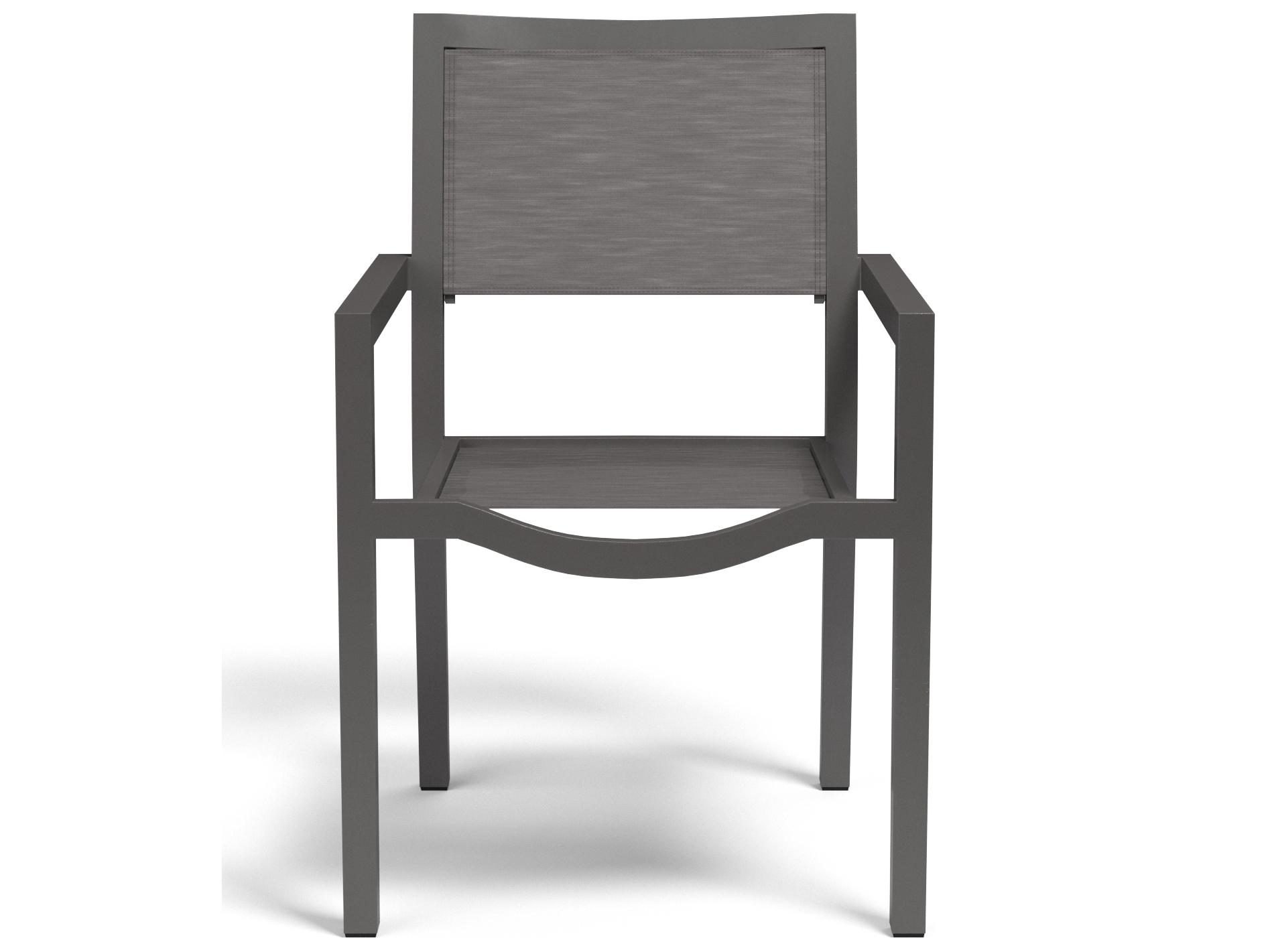 Sunset West Vegas Sling Aluminum Stackable Outdoor Dining Arm Chair
