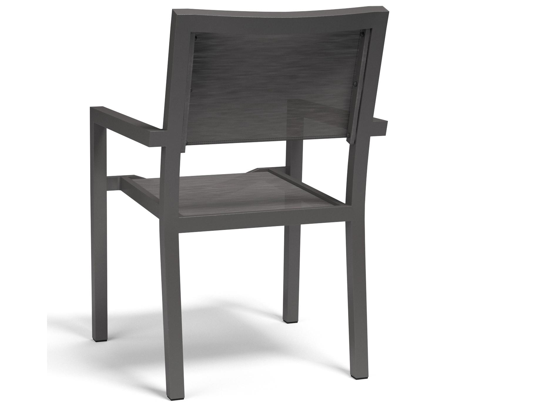Sunset West Vegas Sling Aluminum Stackable Outdoor Dining Arm Chair