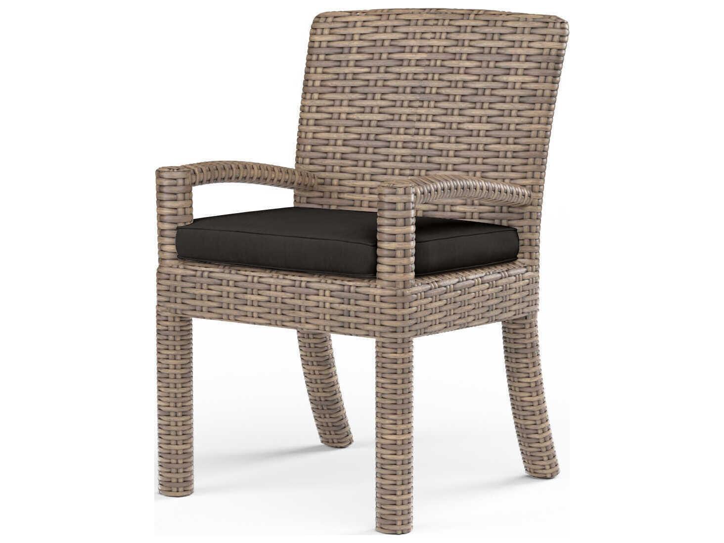 Sunset West Havana Tobacco Wicker Cushion Dining Chair