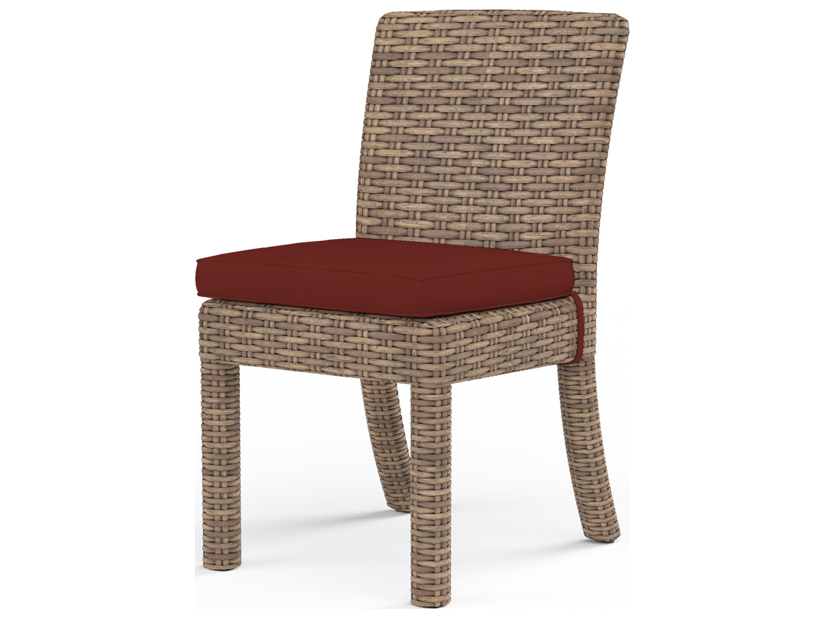 Sunset West Havana Wicker Armless Patio Dining Chair