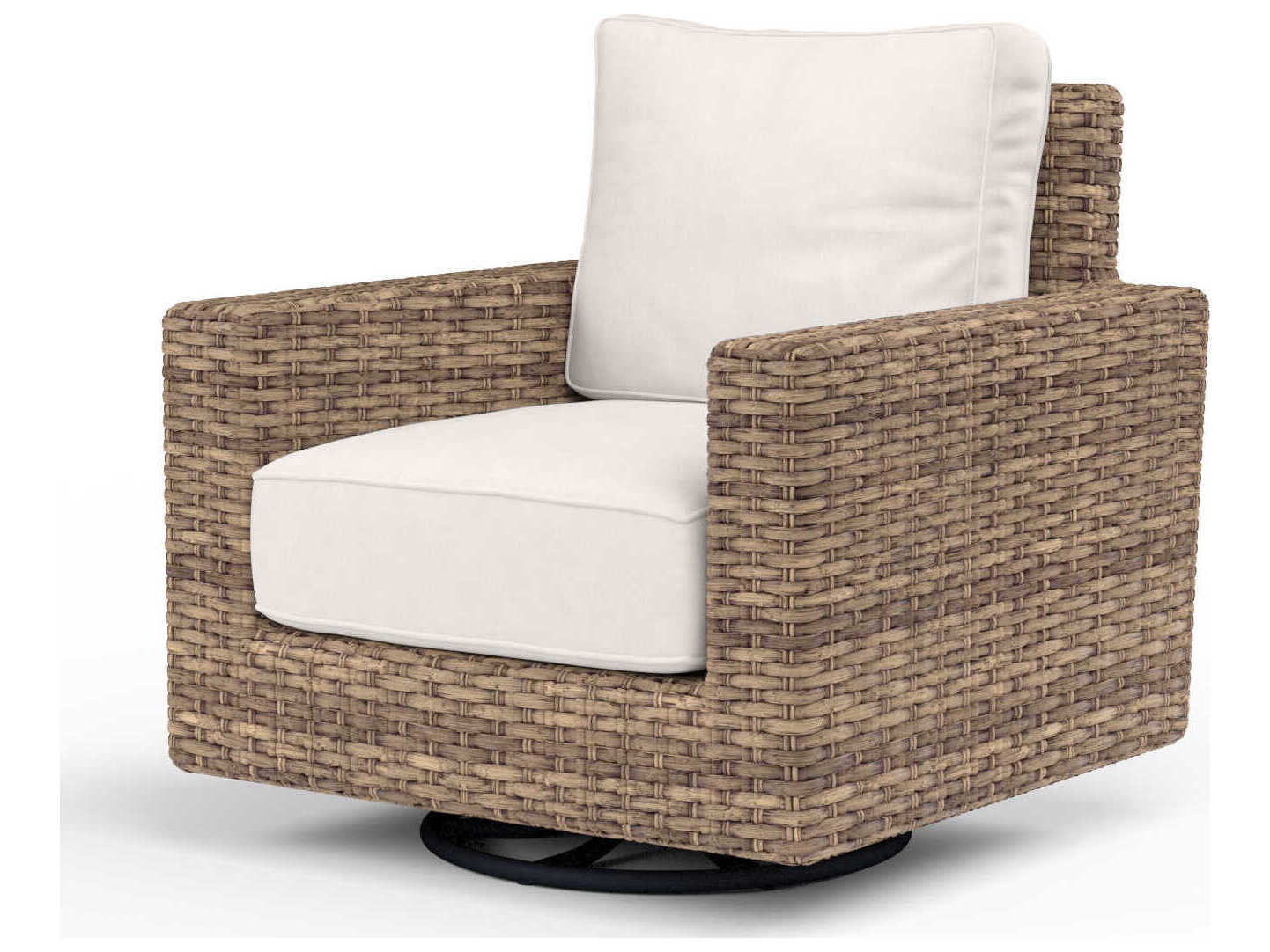 Sunset West Havana Tobacco Wicker Cushion Lounge Chair